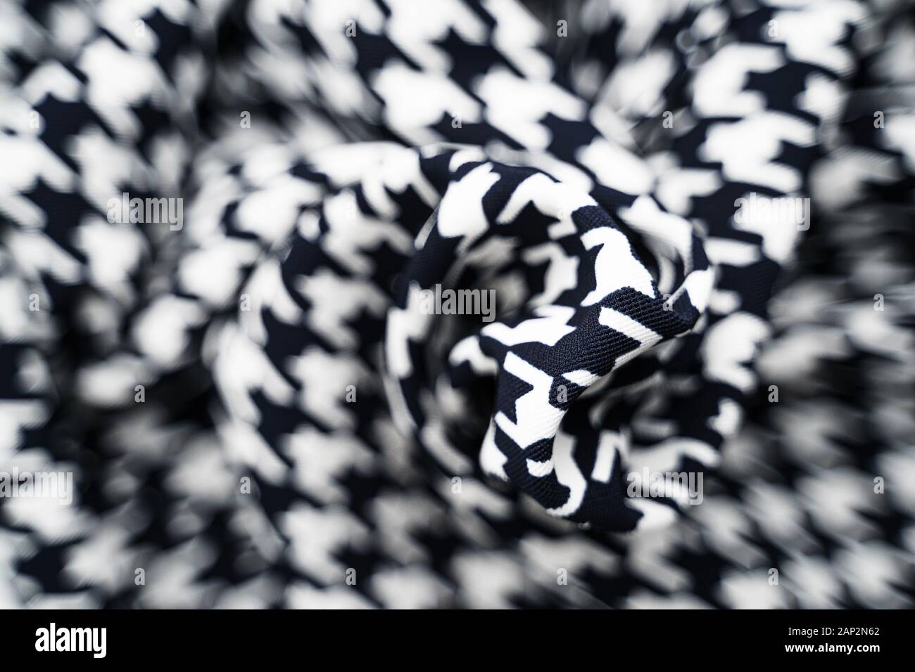 Fabric with goose foot pattern. Crumpled fabric background Stock Photo