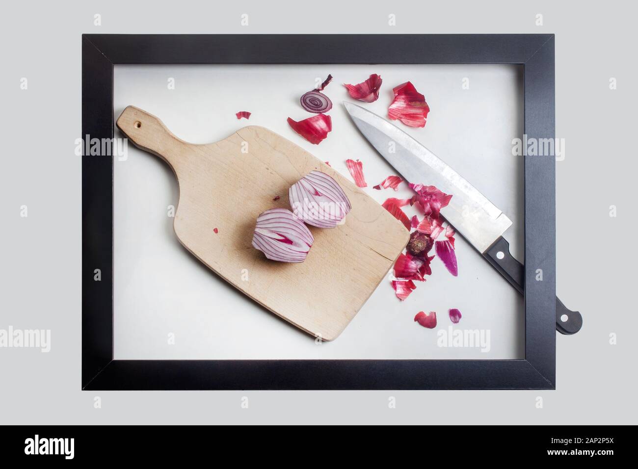 Top view knife peeling onion hi-res stock photography and images - Alamy