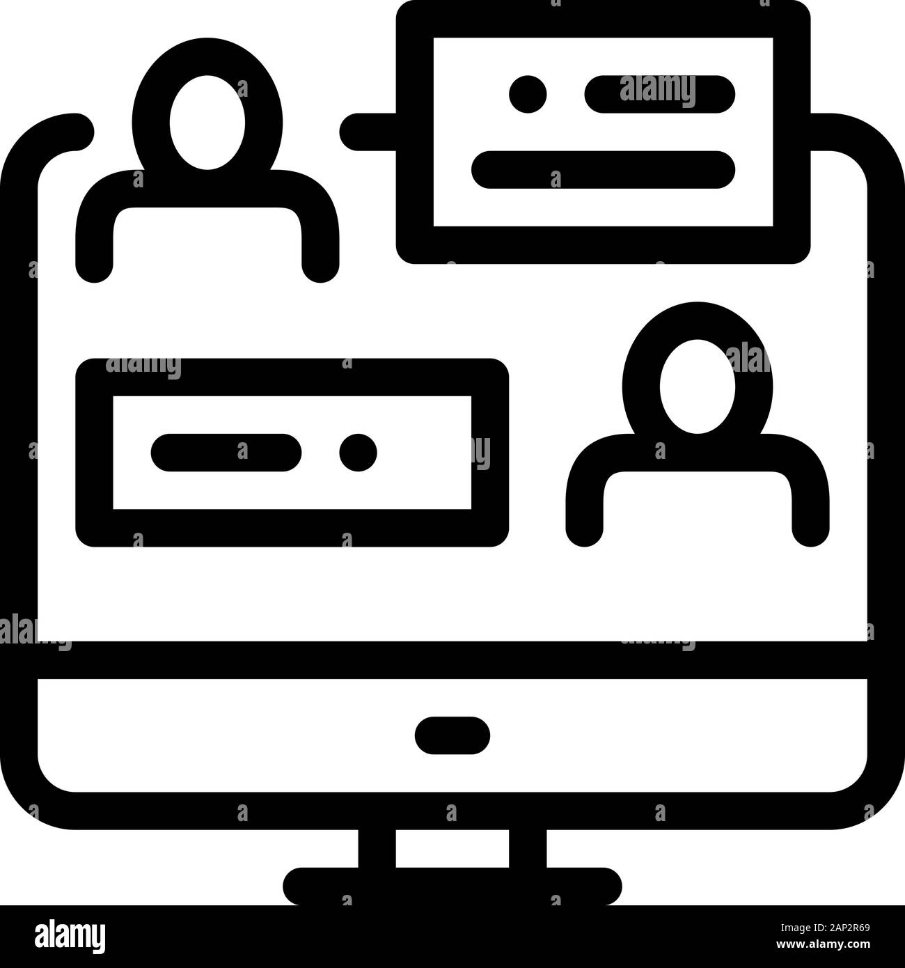 Online Discussion Icon Vector Outline Illustration Stock Vector Image ...