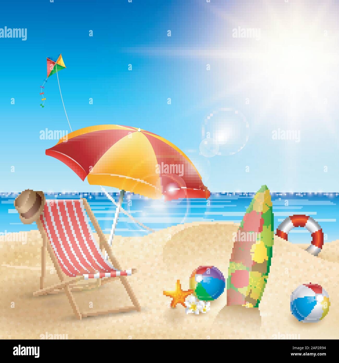 Summer beach background Stock Vector Image & Art - Alamy