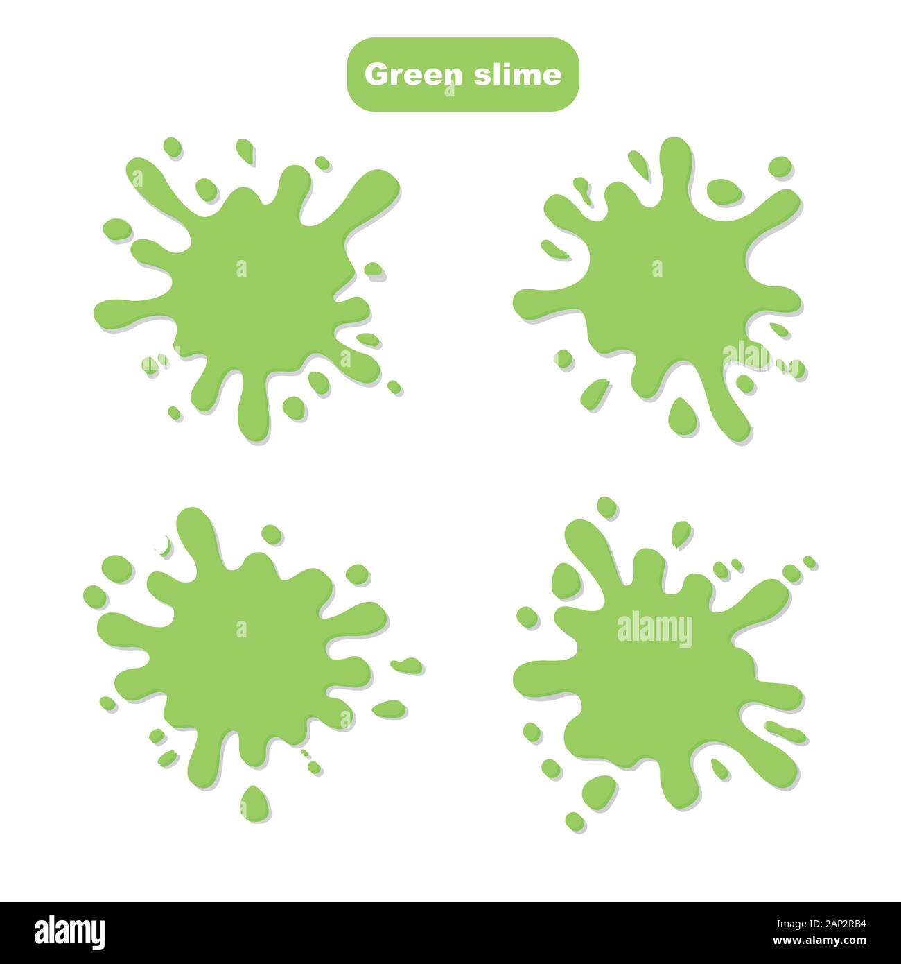 Vector illustration - mucus drips and flows. Abstract green liquid for splash. Stock Vector