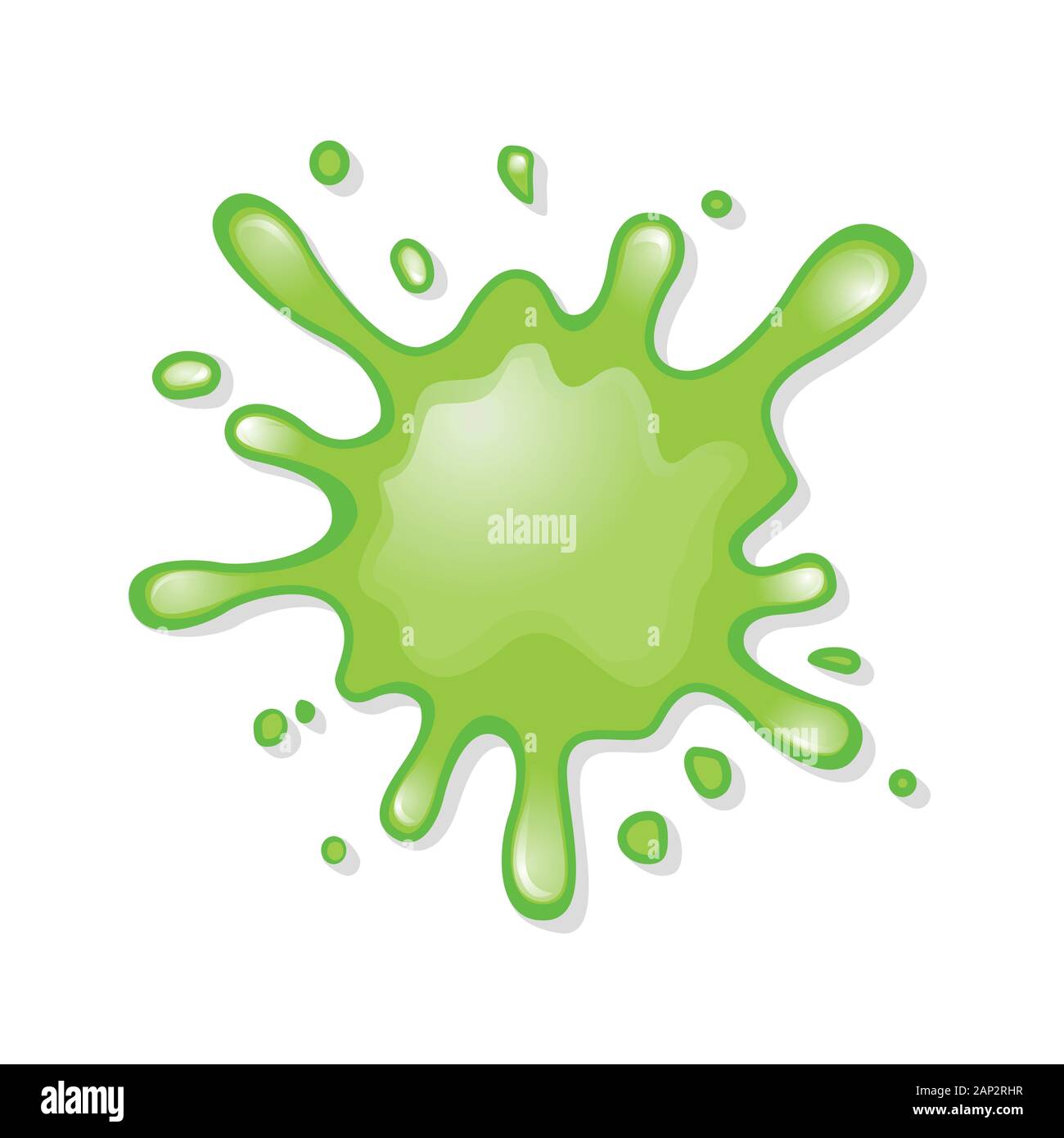 Green mucus splash stain. Slime blot isolated Stock Vector