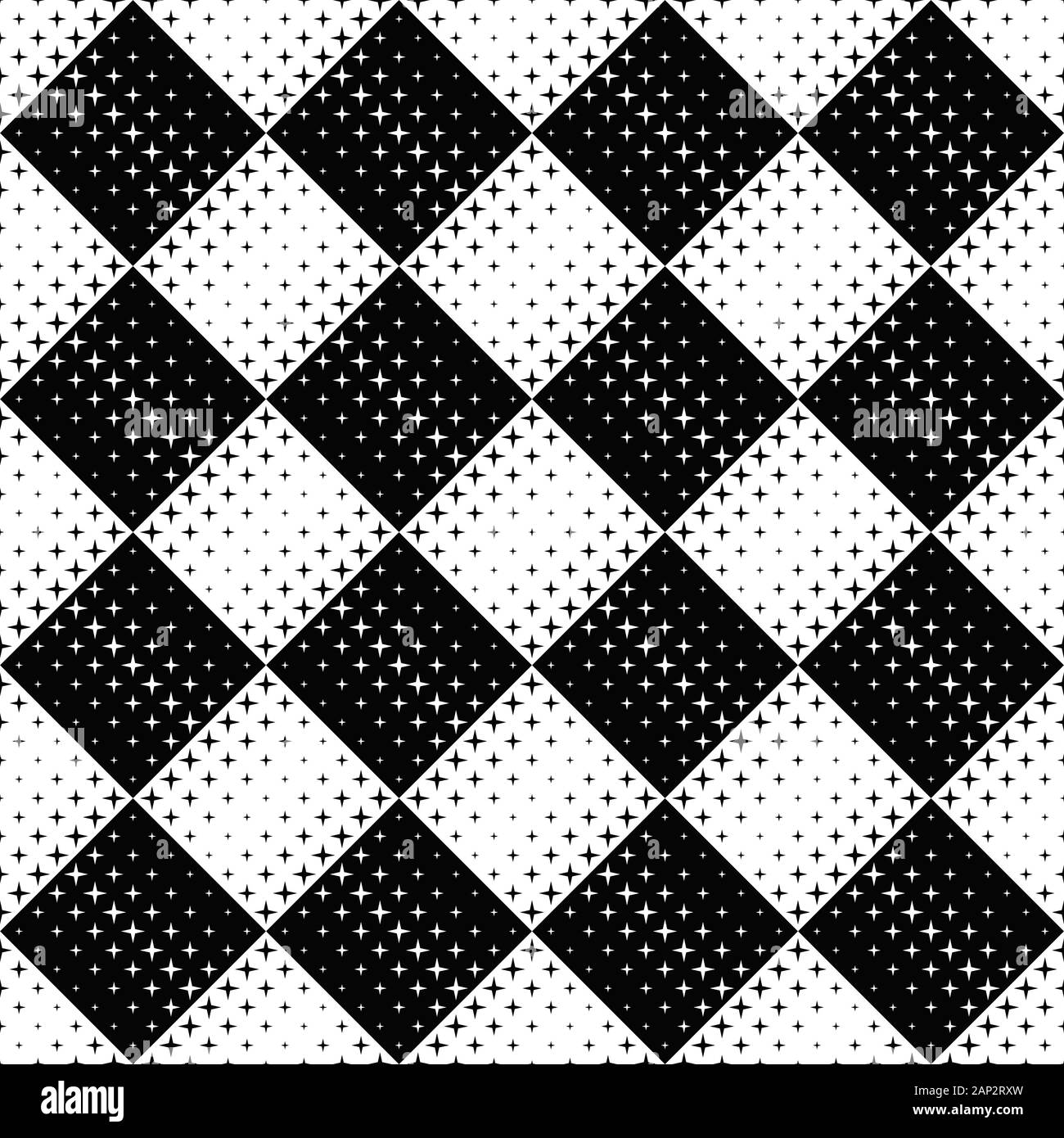 Seamless star pattern background design - abstract black and white ...