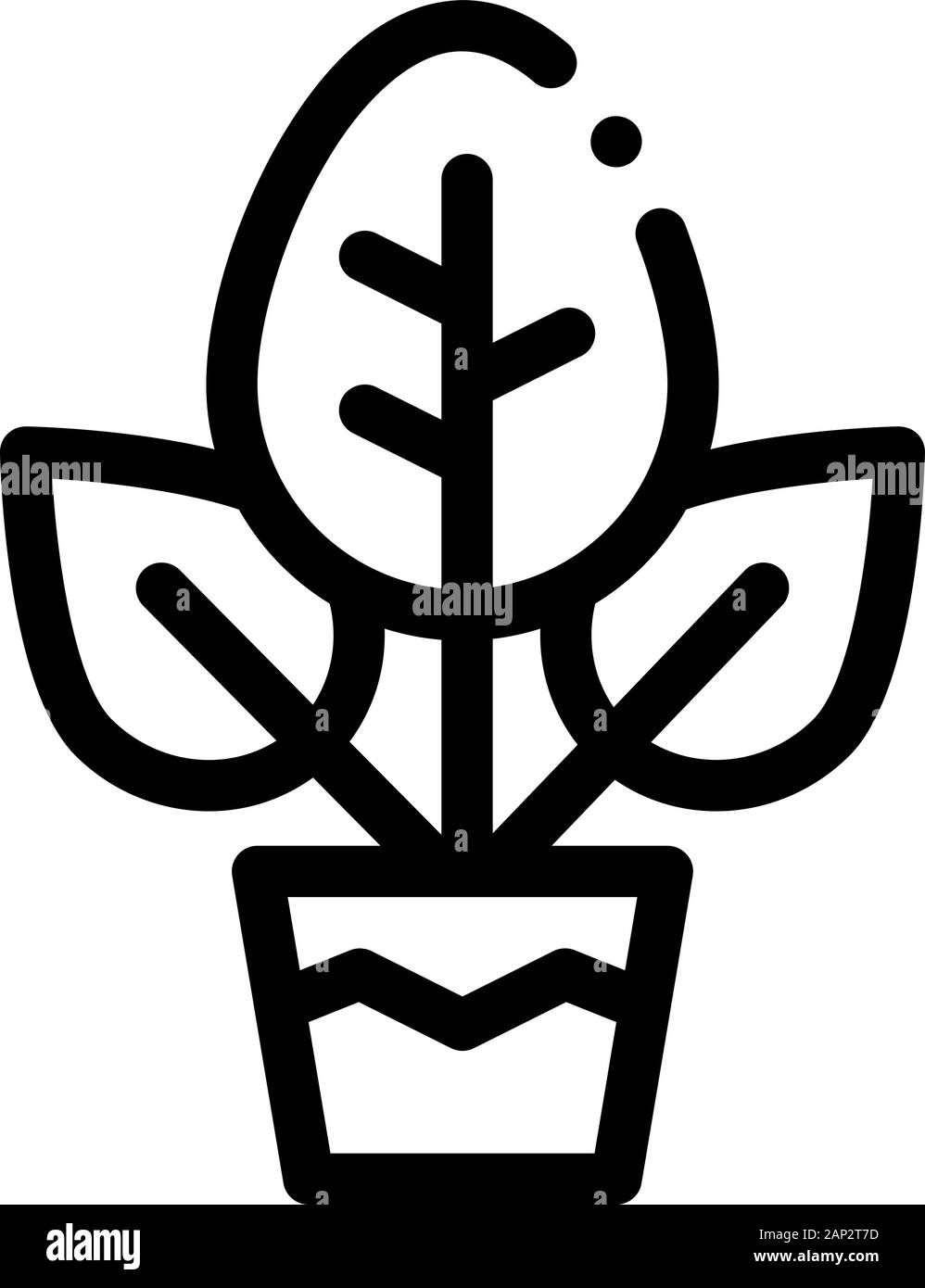 Plant In Pot Icon Vector Outline Illustration Stock Vector Image & Art ...