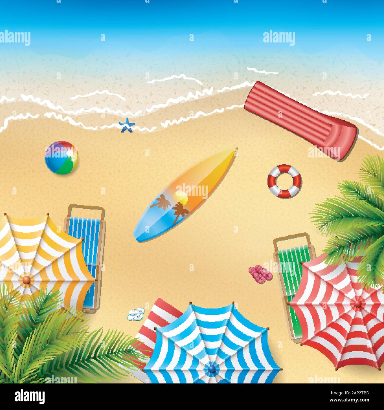 Beautiful tropical beach Stock Vector Image & Art - Alamy