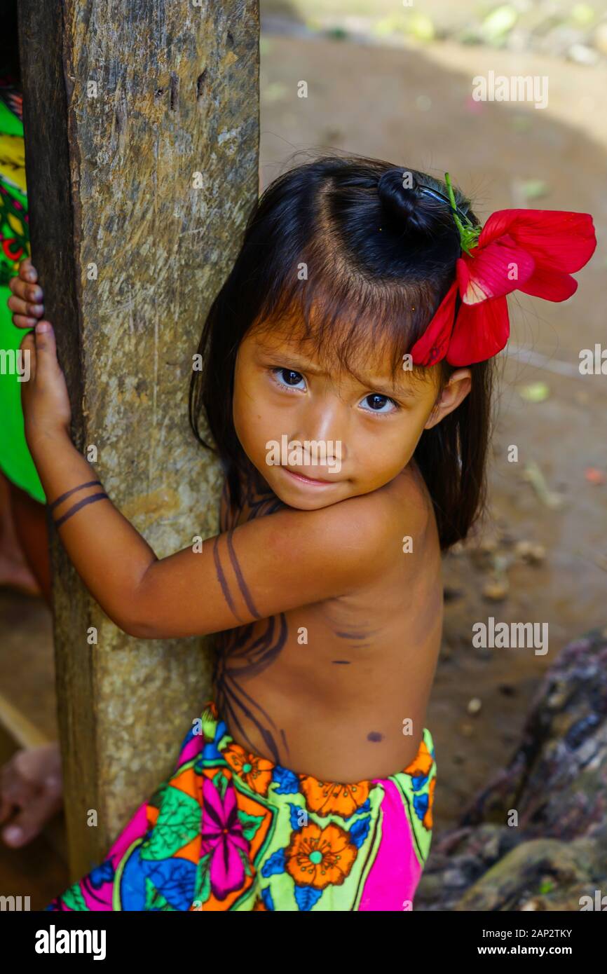 Beautiful children playing and posing for the tourist in the ...