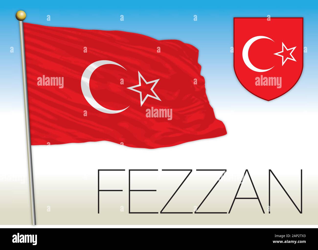 Fezzan regional flag, Libya, vector illustration Stock Vector