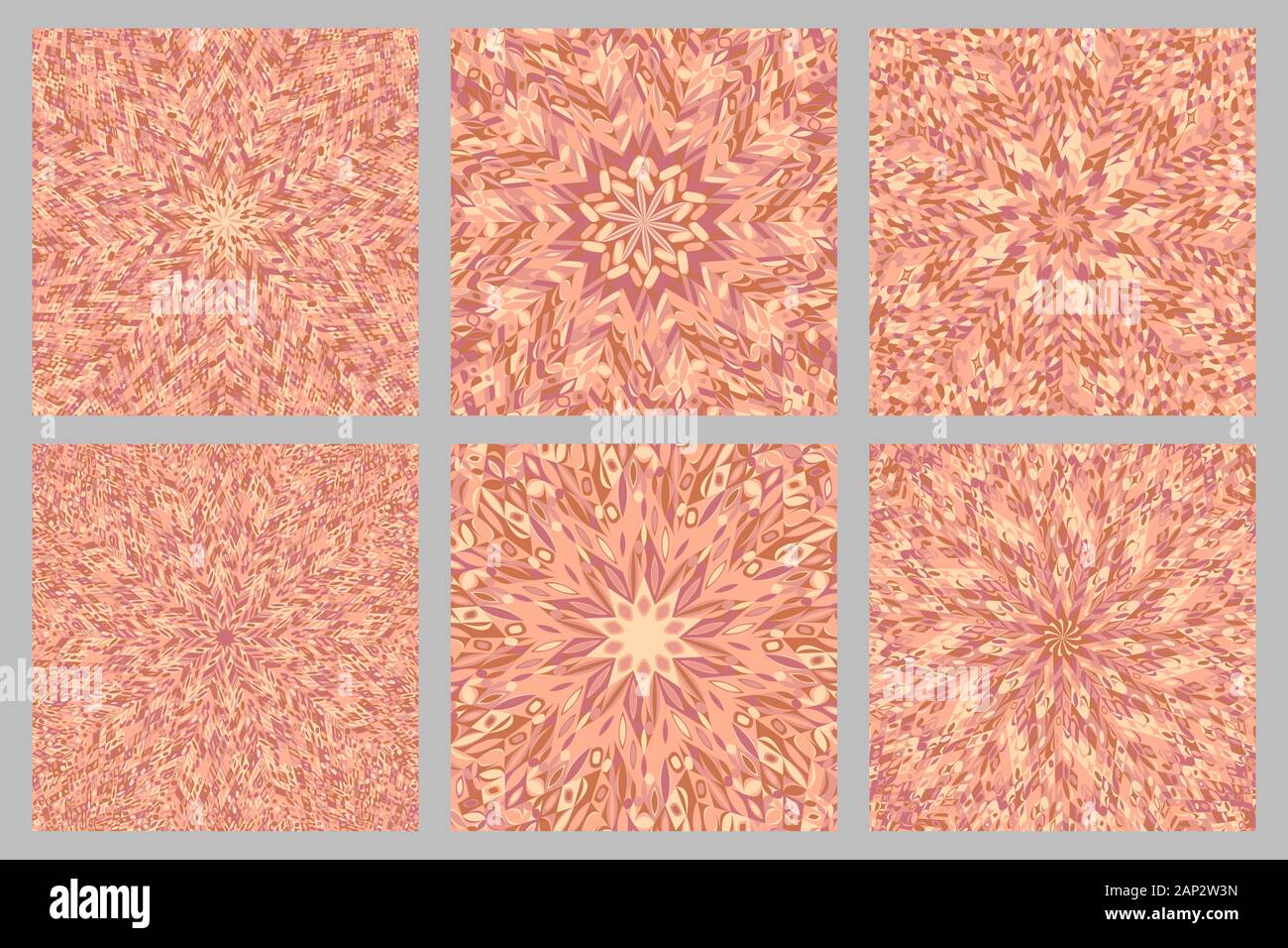 Dynamic tiled mosaic pattern background collection - abstract hypnotic psychedelic vector designs Stock Vector