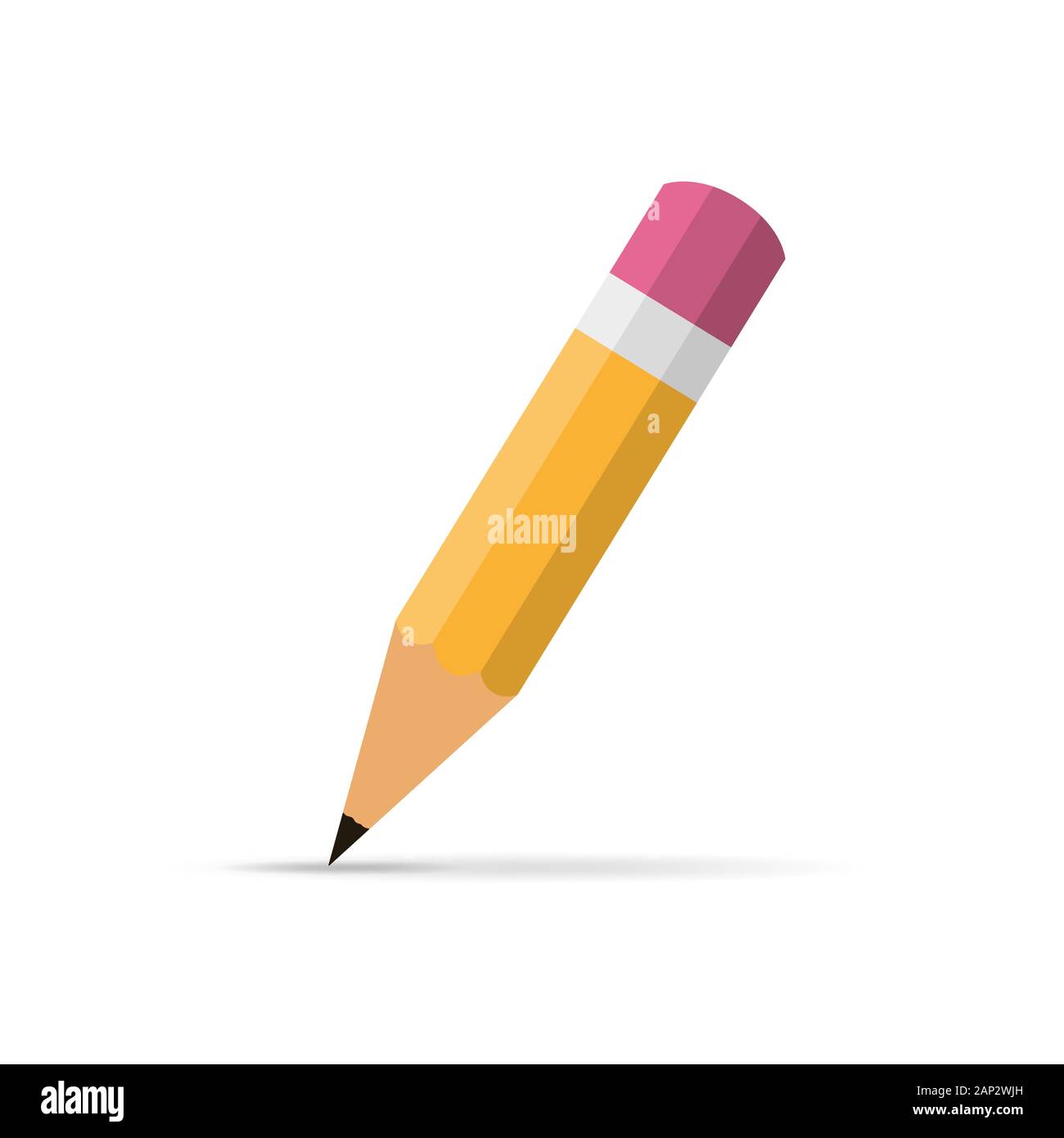 Pencil icon in flat design. Vector illustration. Pencil on white ...