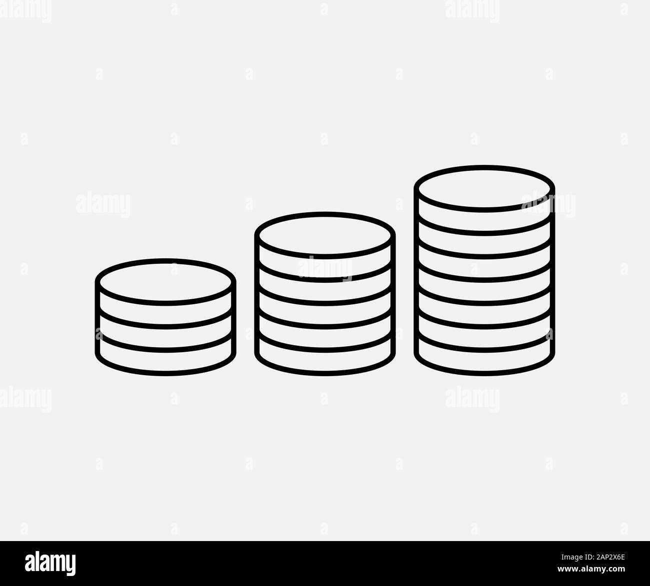 Coins stack, money icon. Vector illustration, flat design. Stock Vector