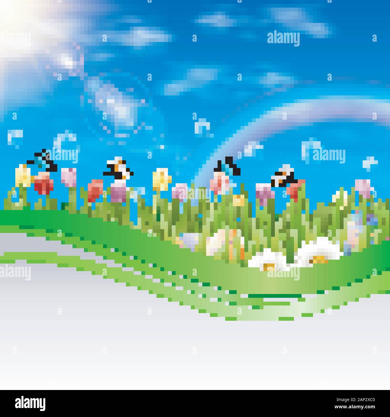 Beautiful nature background with easter egg Stock Vector Image & Art ...
