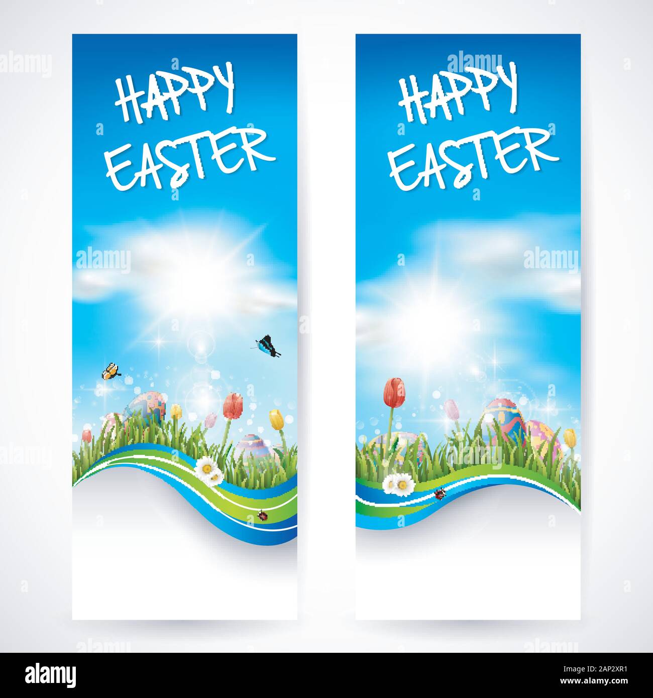 Beautiful nature background with easter egg Stock Vector Image & Art ...