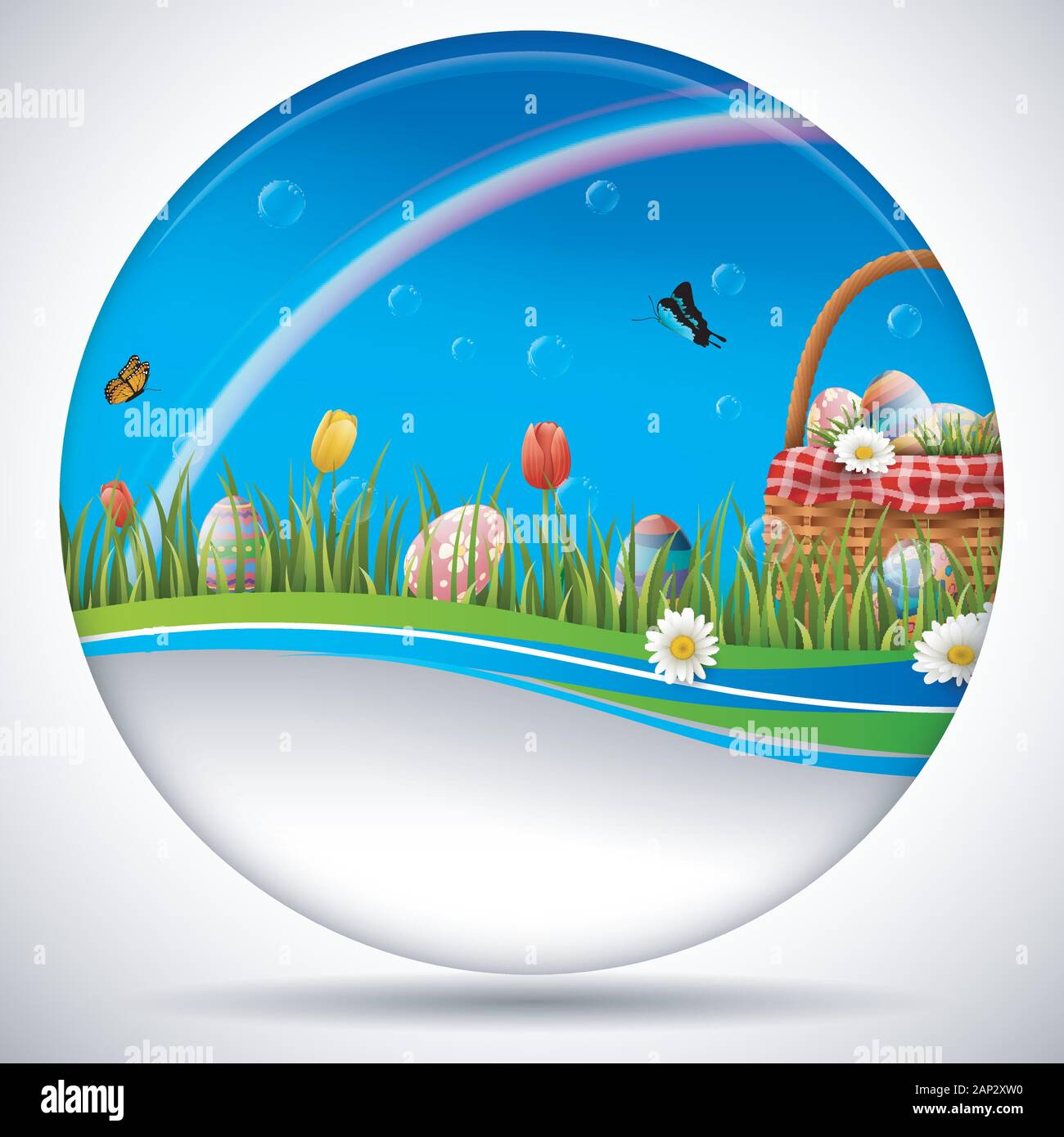 Beautiful nature background with easter egg Stock Vector Image & Art ...