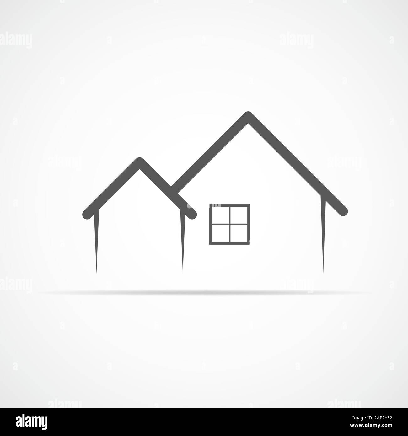 Abstract home icon. Vector illustration. Simple gray home sign with