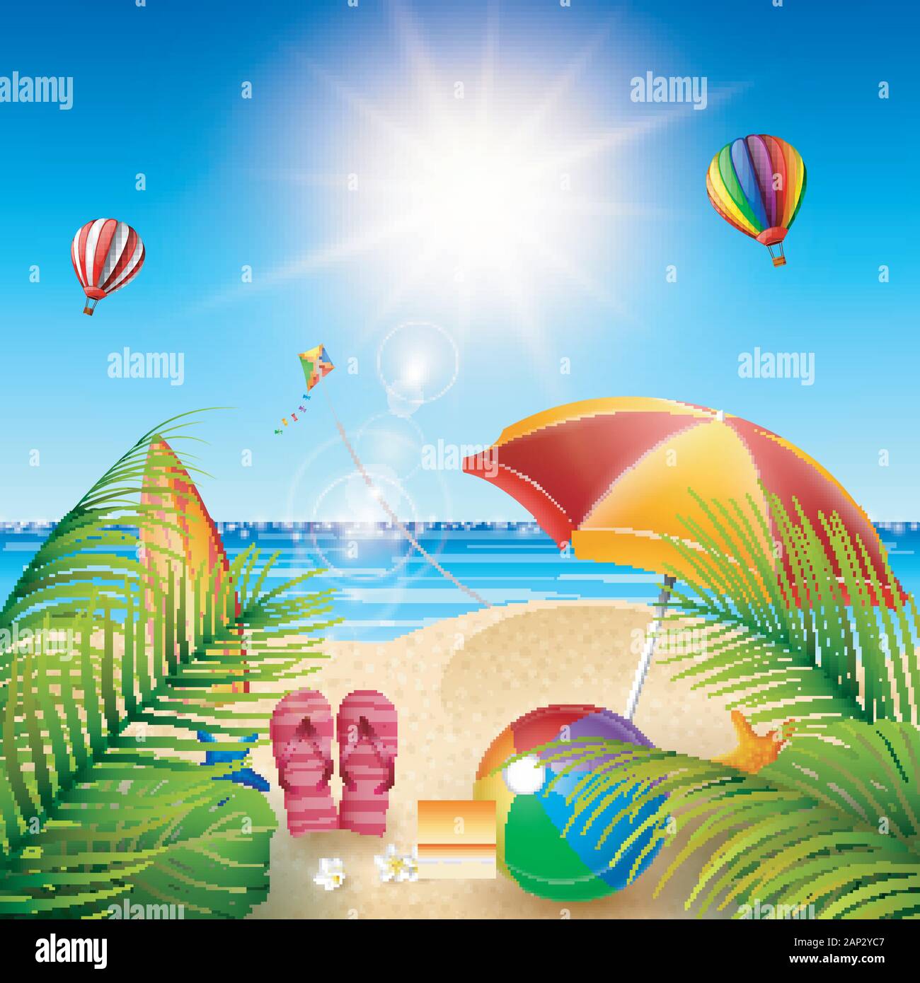 Summer beach background Stock Vector Image & Art - Alamy