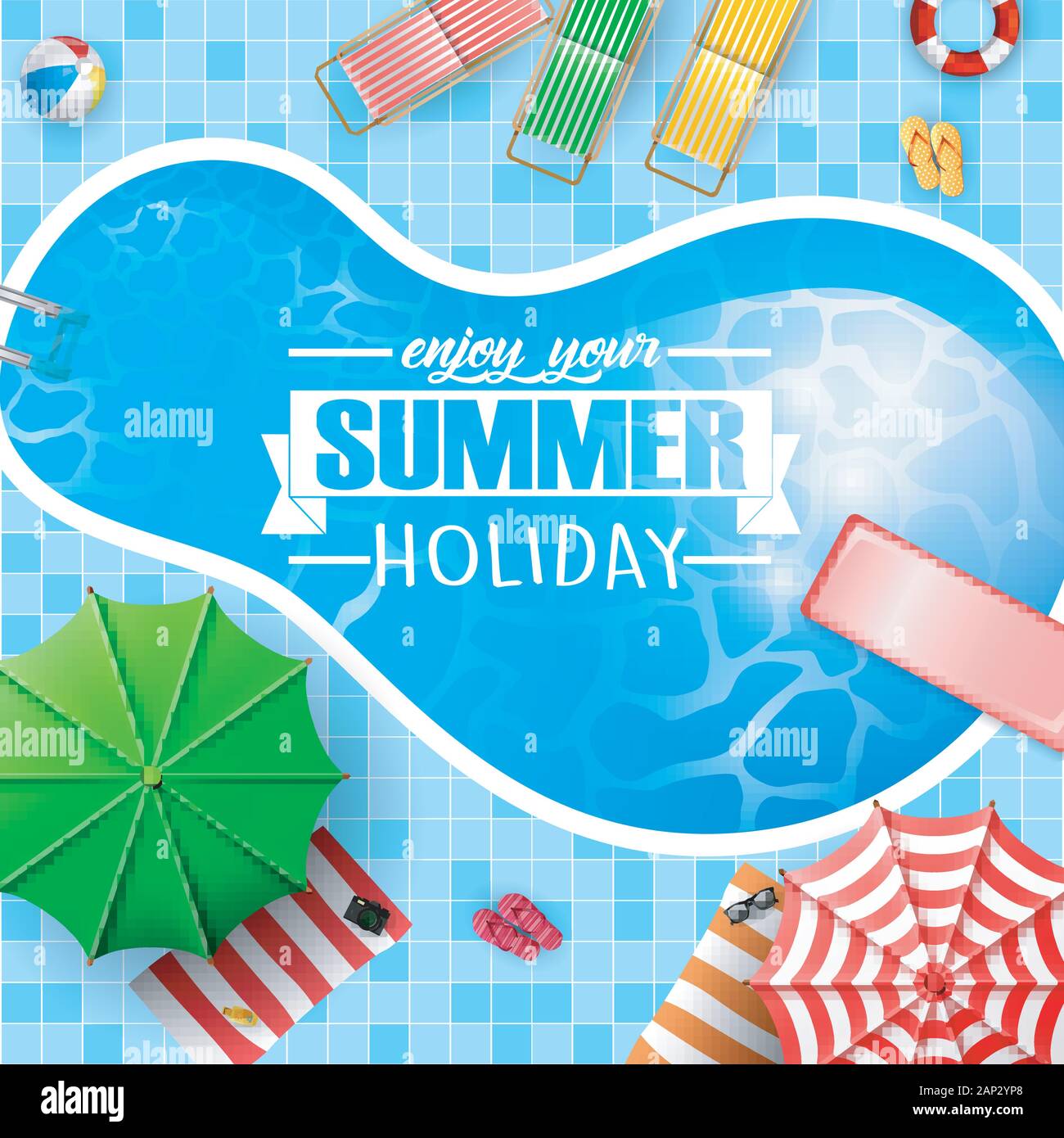 Tropical pool view Stock Vector Images - Alamy