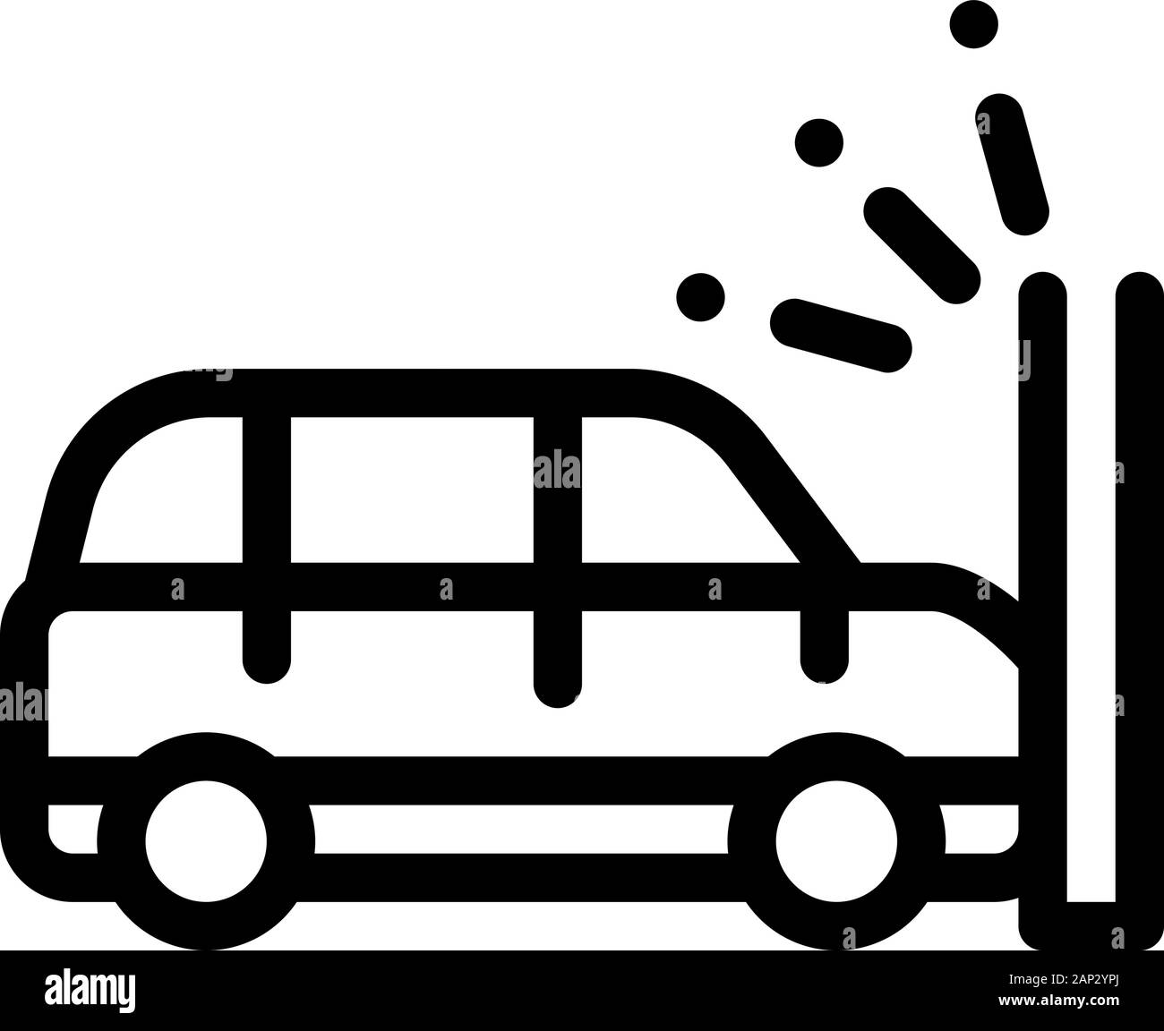 Crash Car Wall Icon Vector Outline Illustration Stock Vector Image ...