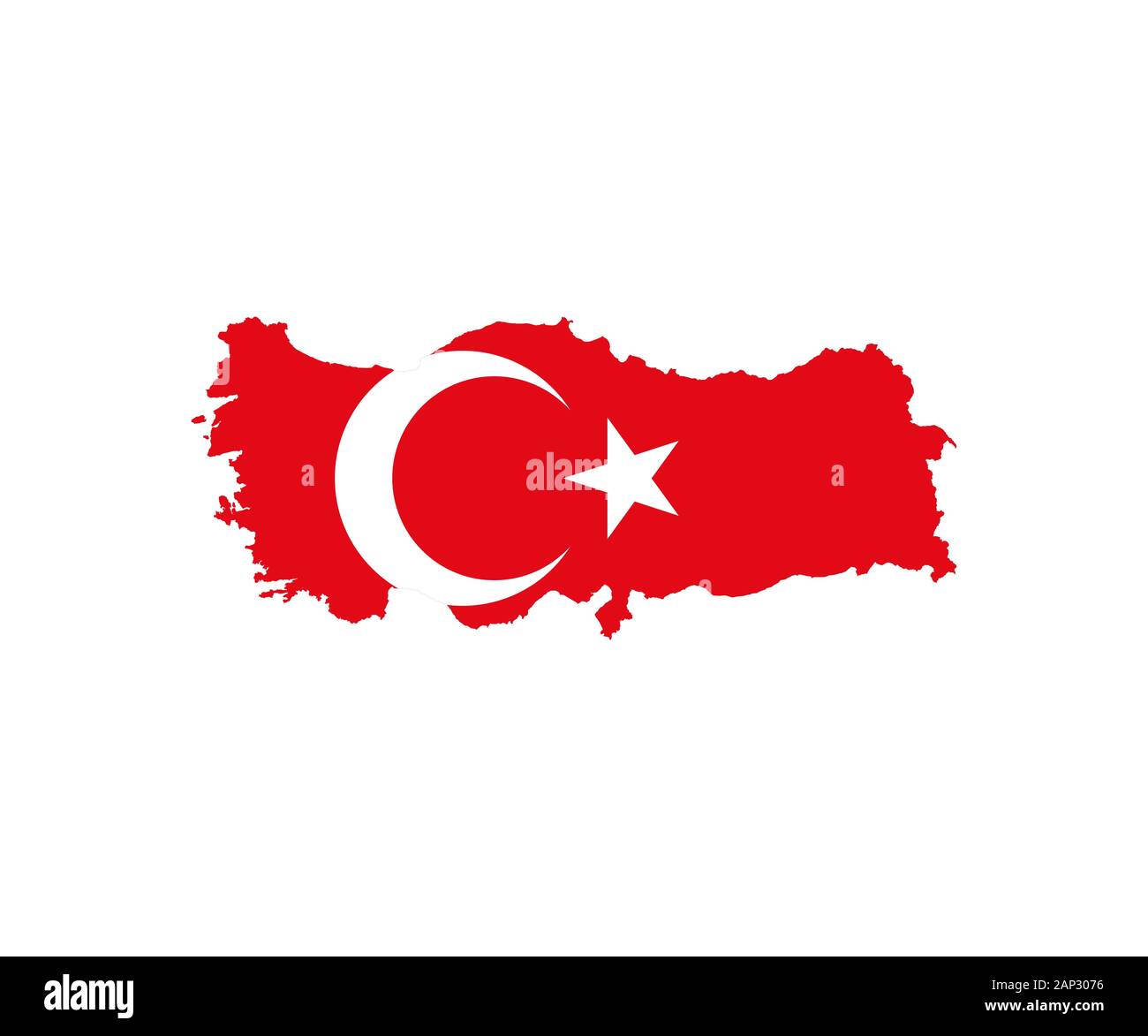 Turkey map, flag on white background. Vector illustration. Stock Vector