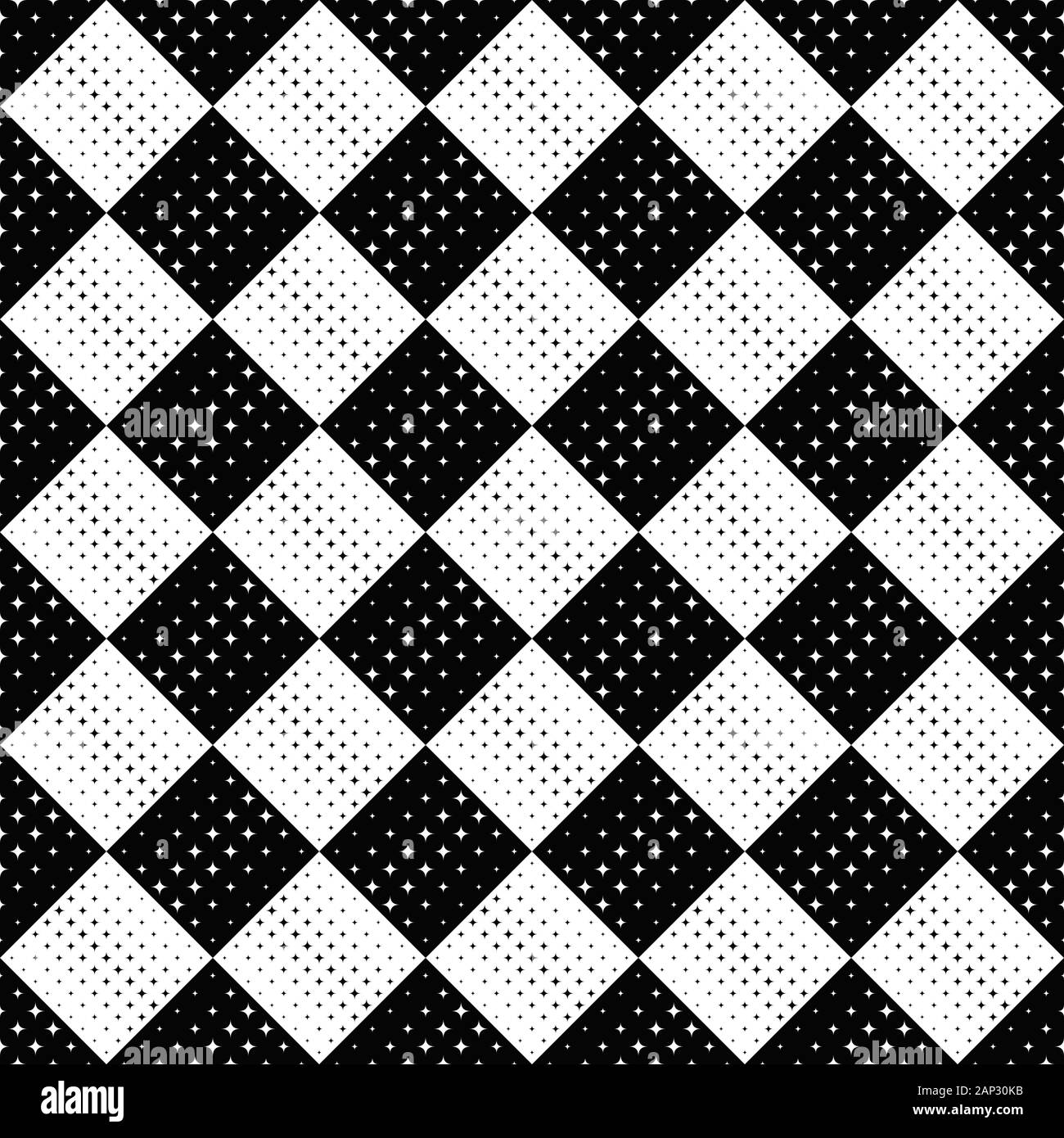 Geometrical star pattern background - abstract monochrome vector ...