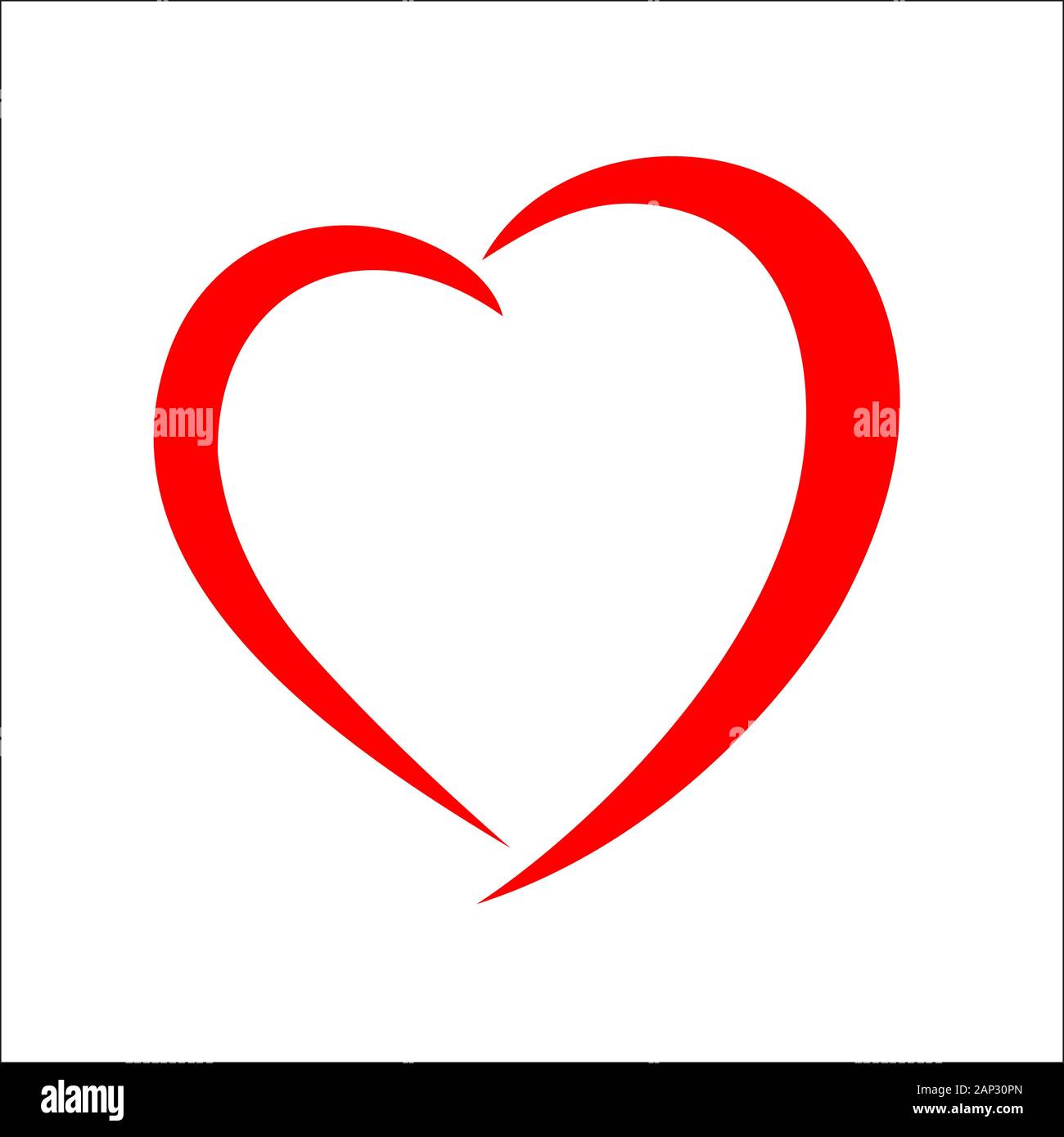 Red heart icon on white background love logo Vector Image