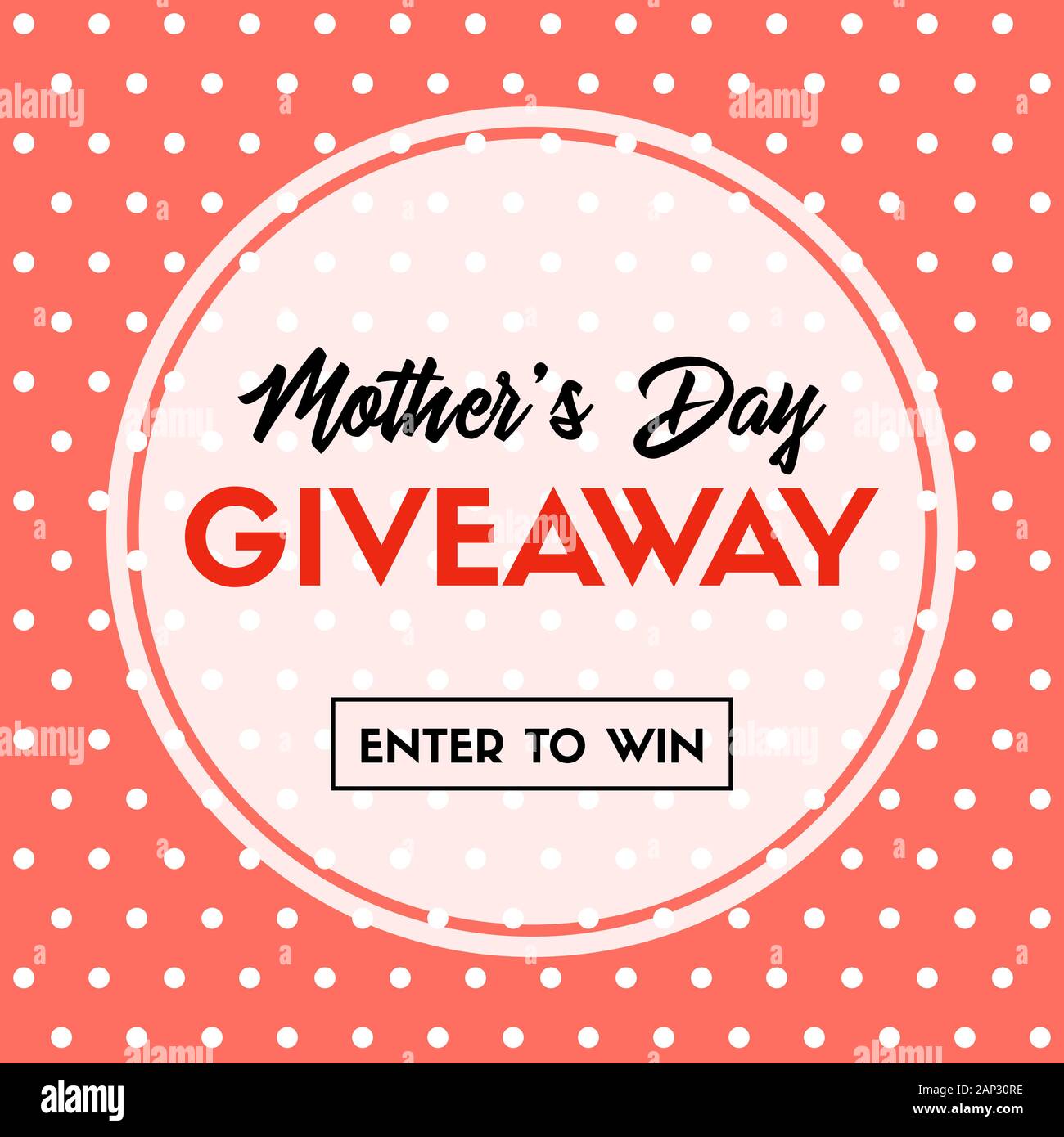 Mothers day giveaway banner. Enter to win Stock Vector