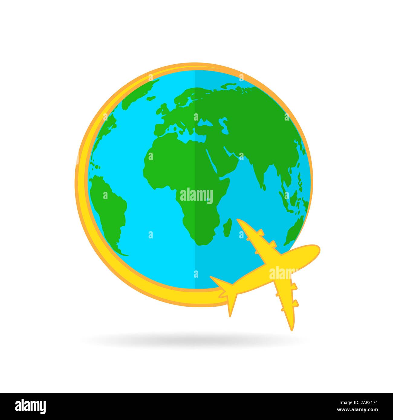 Green line globe flying plane hi-res stock photography and images - Alamy