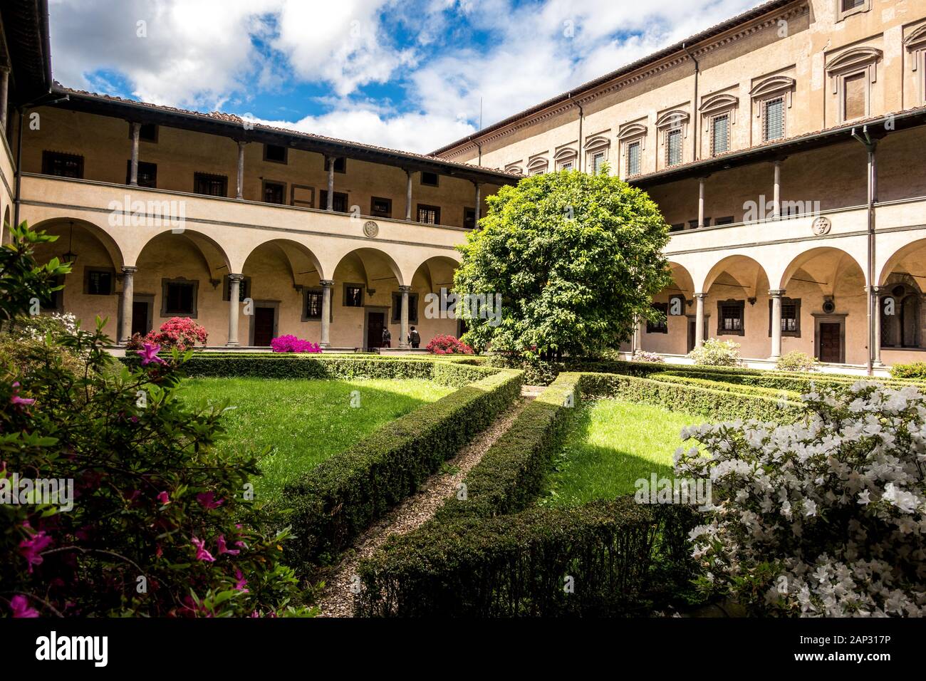 The Canon's Cloister area of Basilica of San Lorenzo in Florence Italy Stock Photo