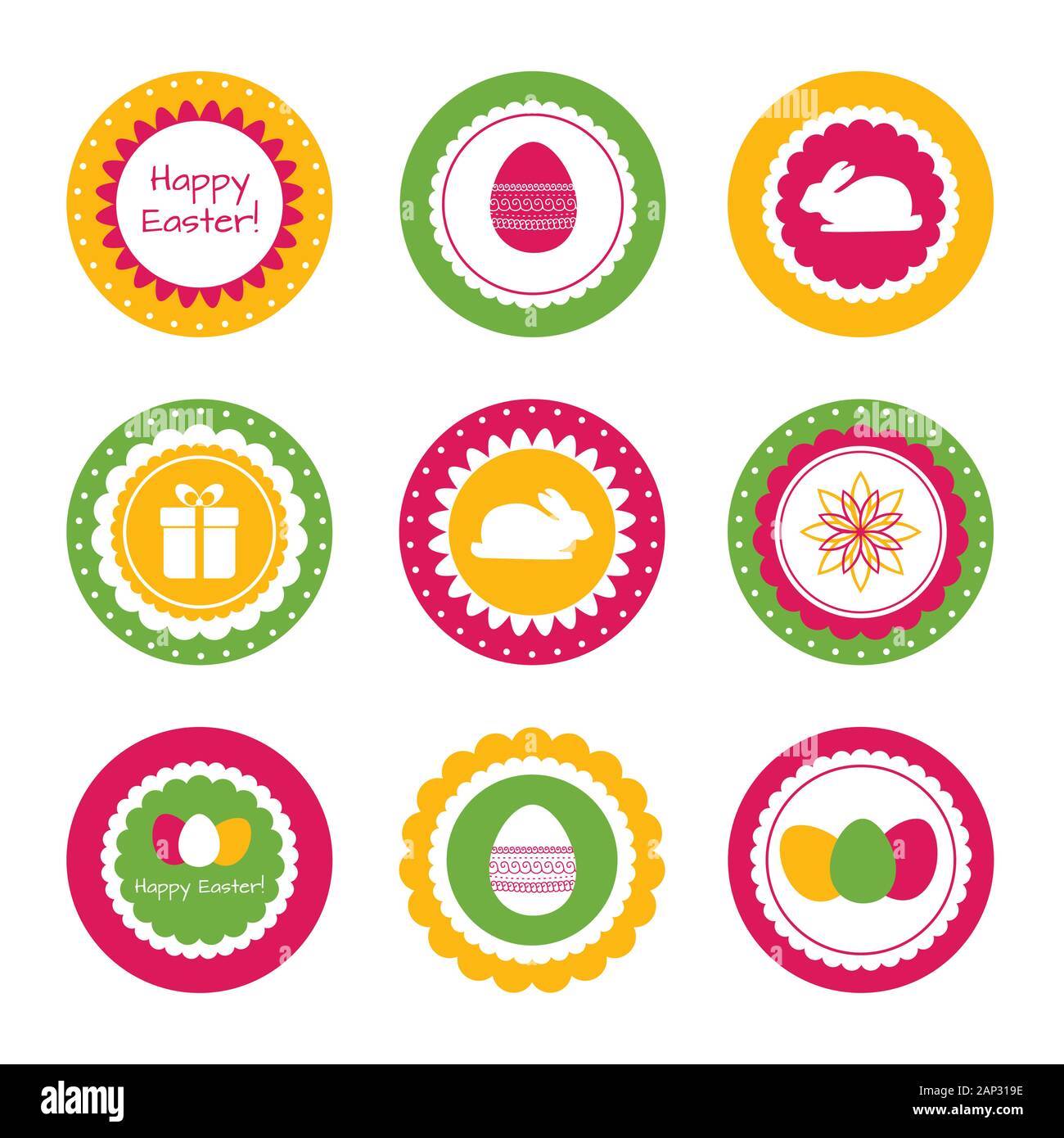 Cupcake toppers for Easter Stock Vector