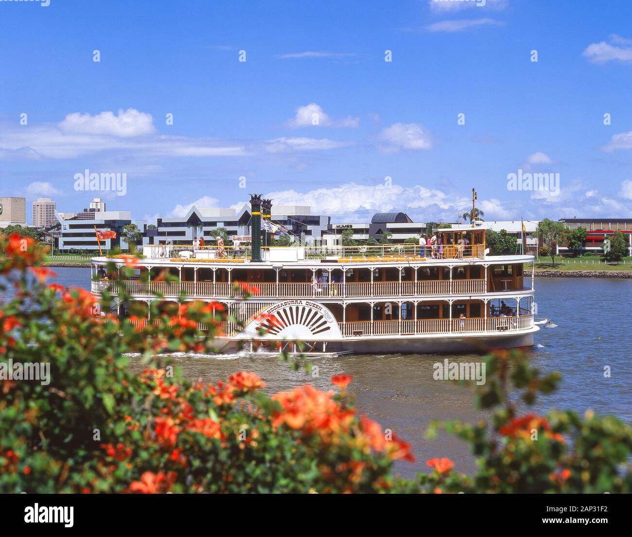 Kookaburra Queen paddle wheeler cruise on Brisbane River, Brisbane, Queensland, Australia Stock Photo