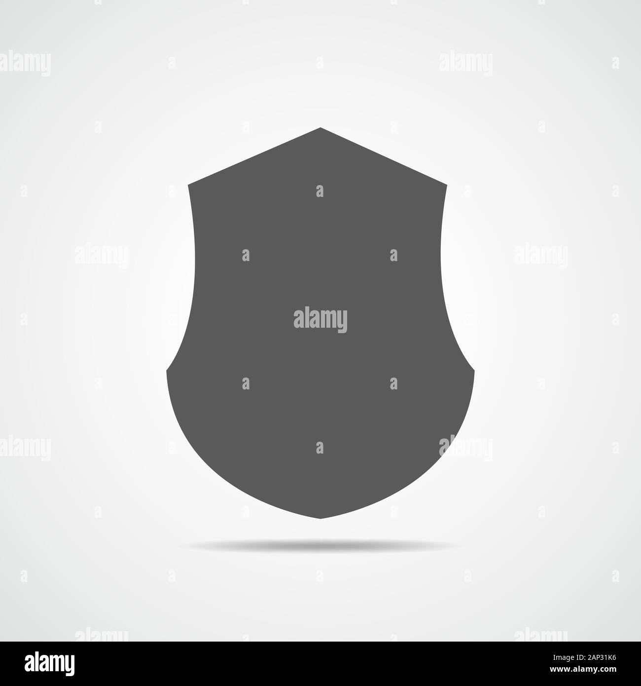 Black shield in flat design. Shield icon isolated. Vector illustration ...