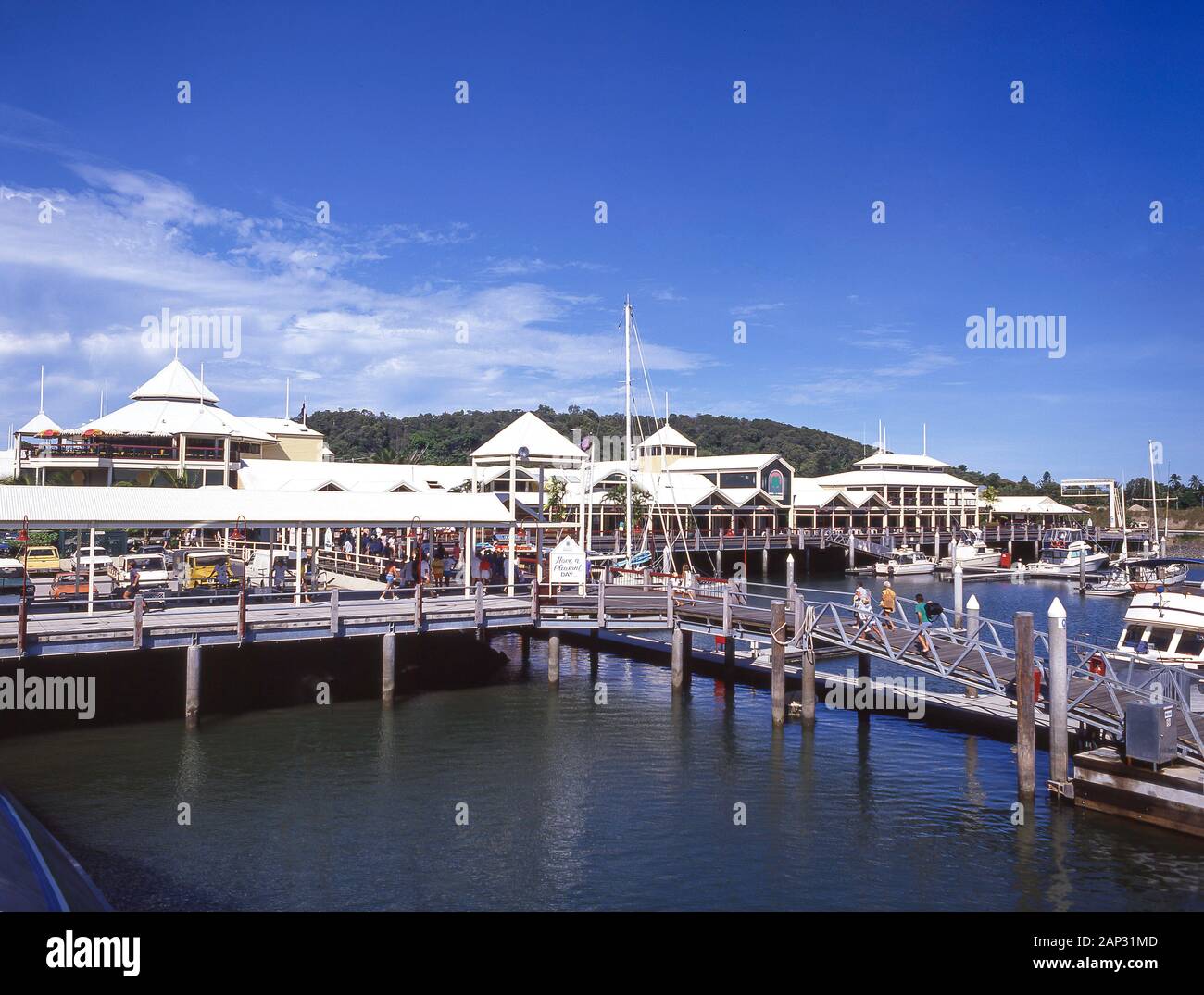 Fishing boats in Mirage Marina, Port Douglas, Queensland, Australia Stock Photo