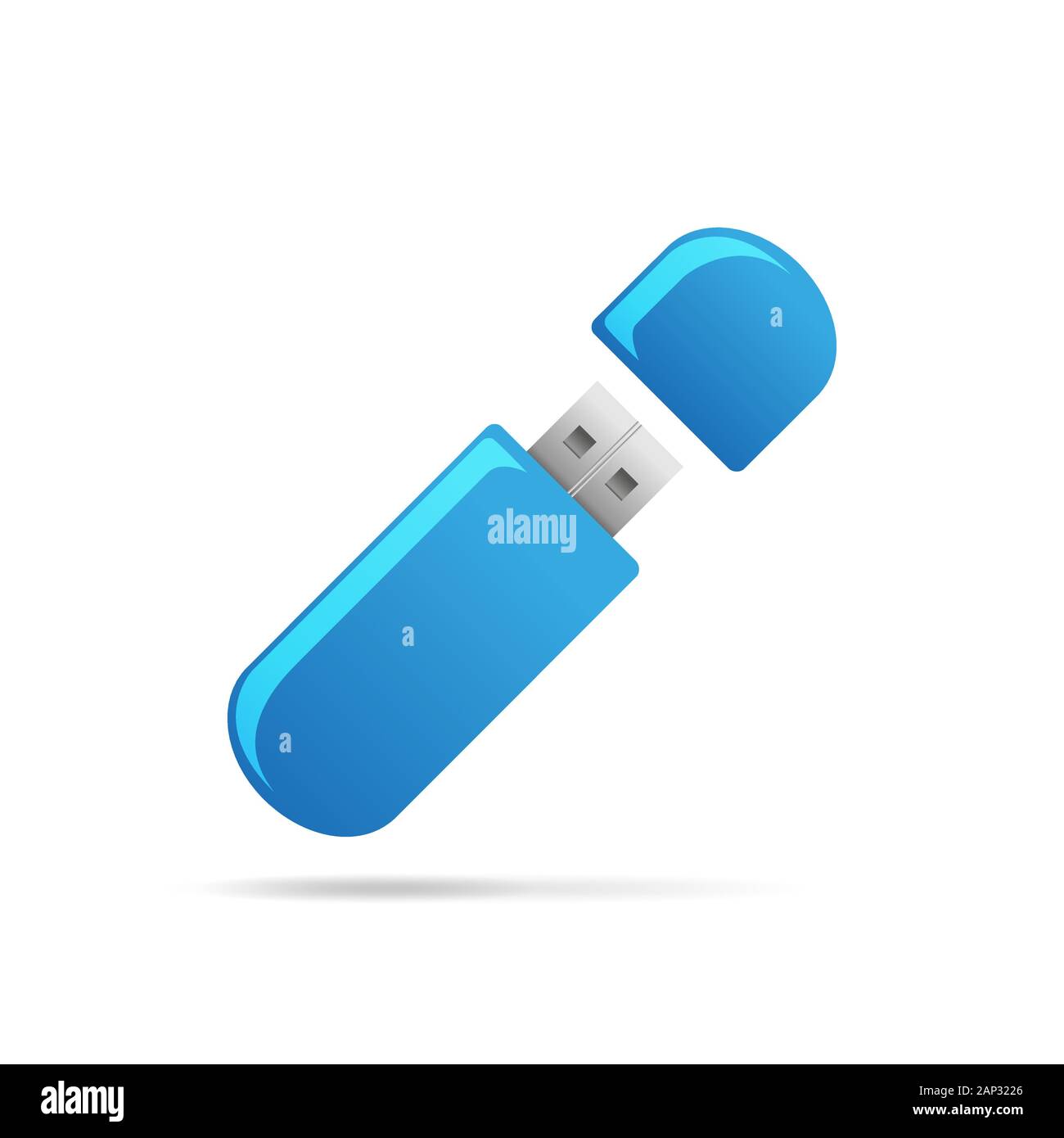 USB Flash drive icon. Vector illustration. Blue usb memory card on white  background Stock Vector Image & Art - Alamy