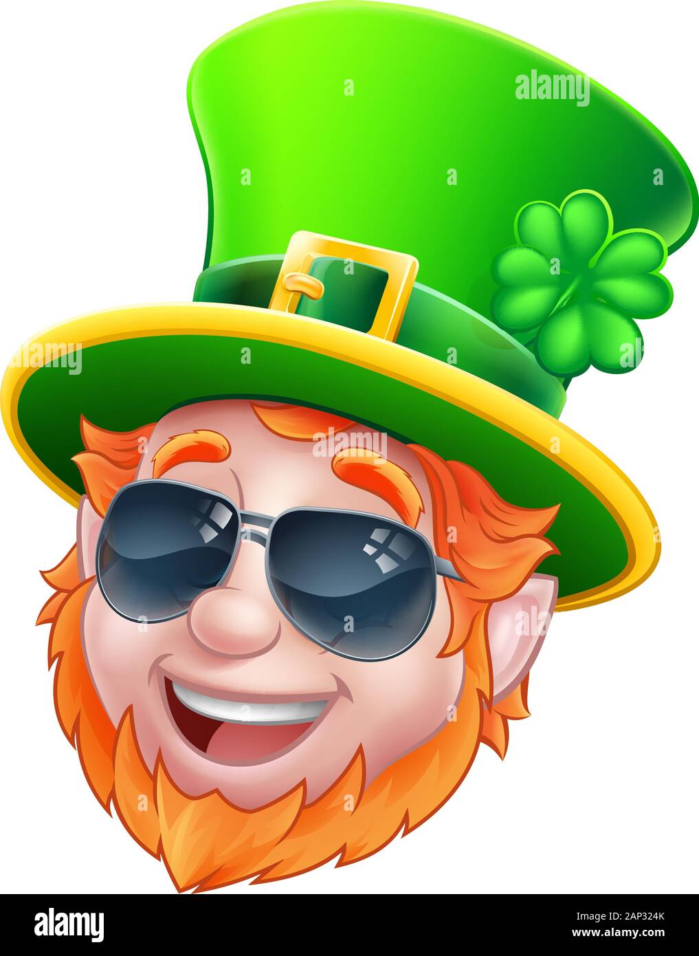 Cool Sunglasses Leprechaun St Patricks Day Cartoon Stock Vector Image ...