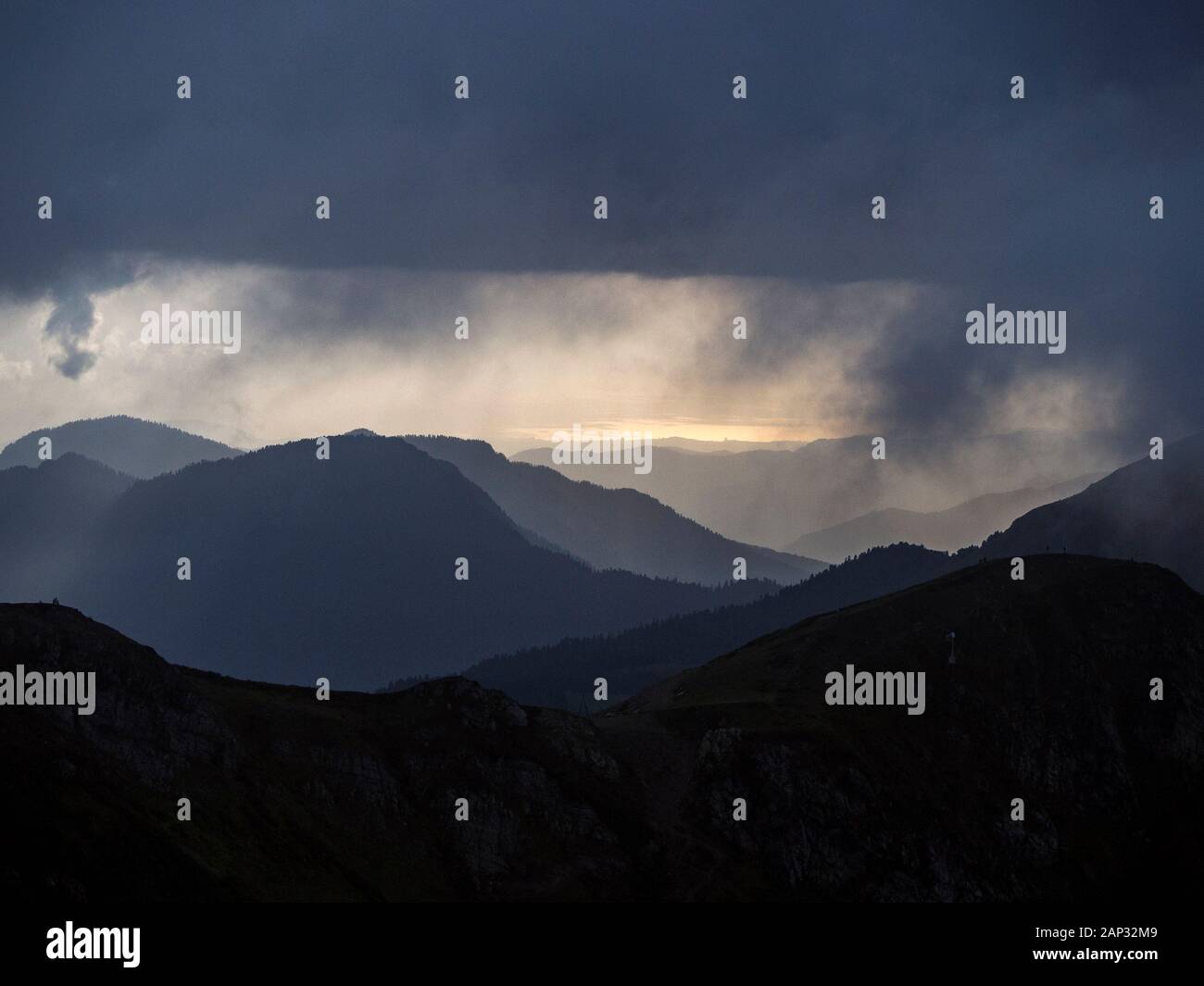 Beautiful view of the high mountains Krasnaya Polyana Sochi Stock Photo
