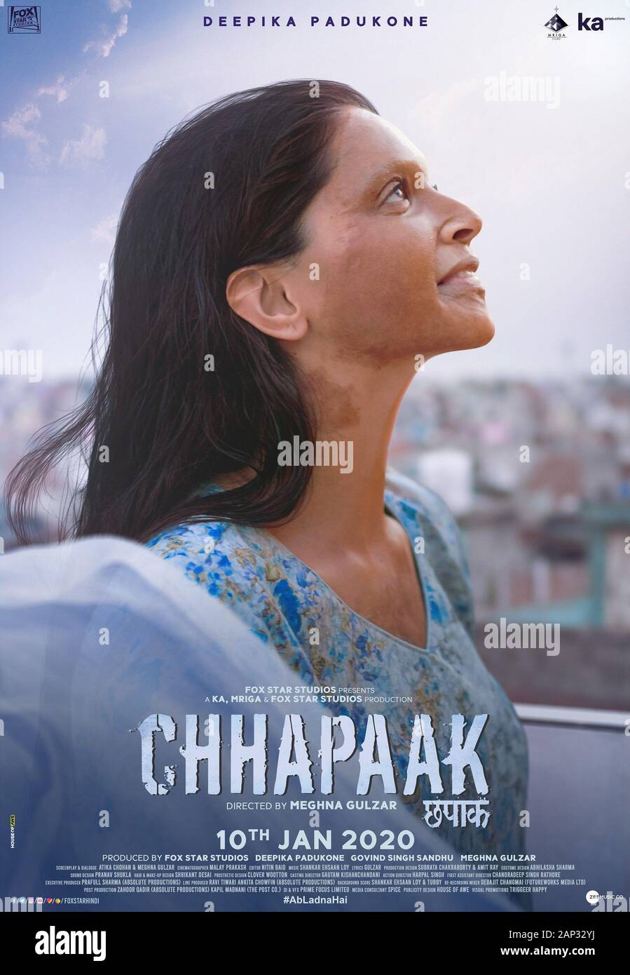 CHHAPAAK, Indian poster, Deepika Padukone, 2020. TM & copyright © Fox