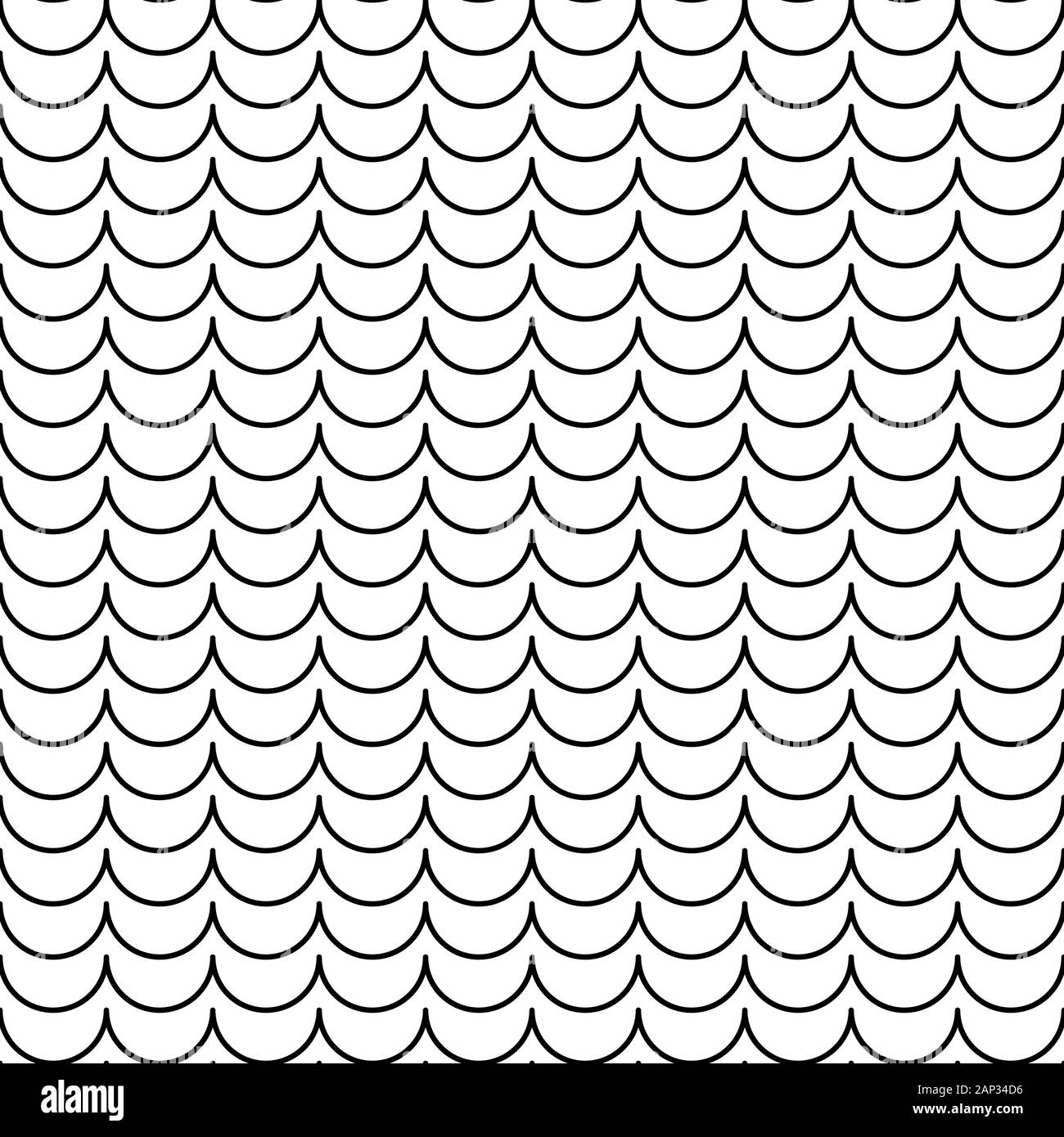 Abstract seamless pattern with waves. Vector Illustration. White and ...