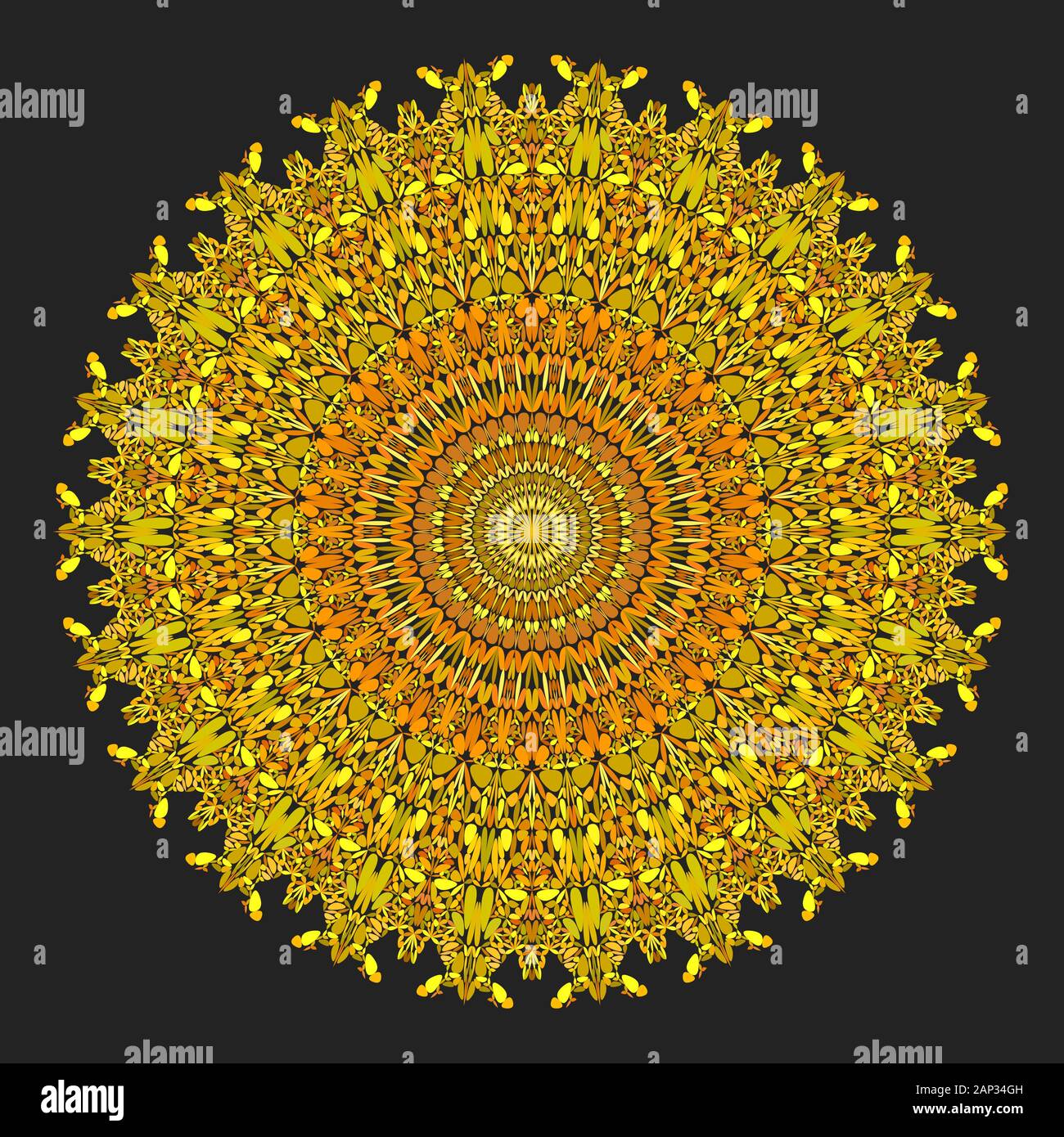 Floral mandala - abstract circular vector graphic design Stock Vector ...