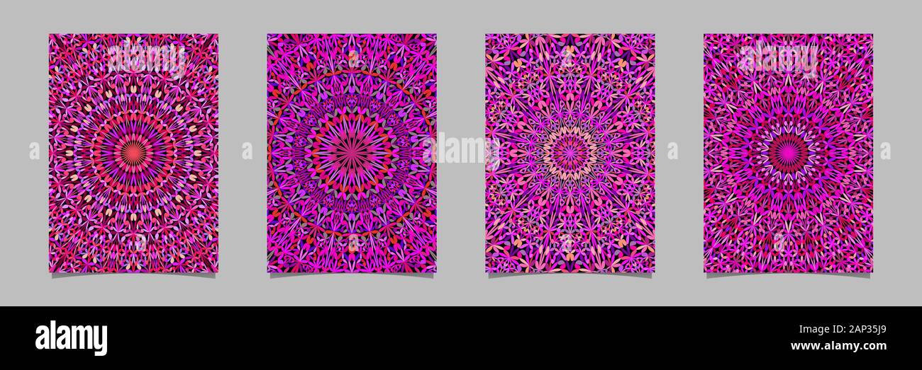 Jungle ornate mandala pattern flyer background set vector yoga