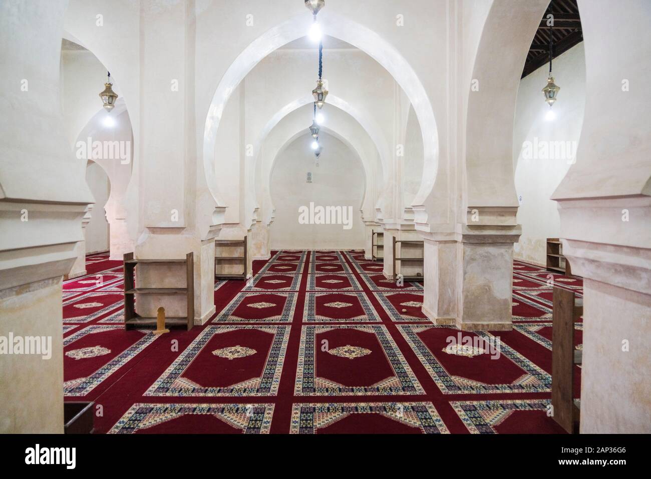Interior of Koutoubia mosque in Marrakech Jamaa El Fna Stock Photo