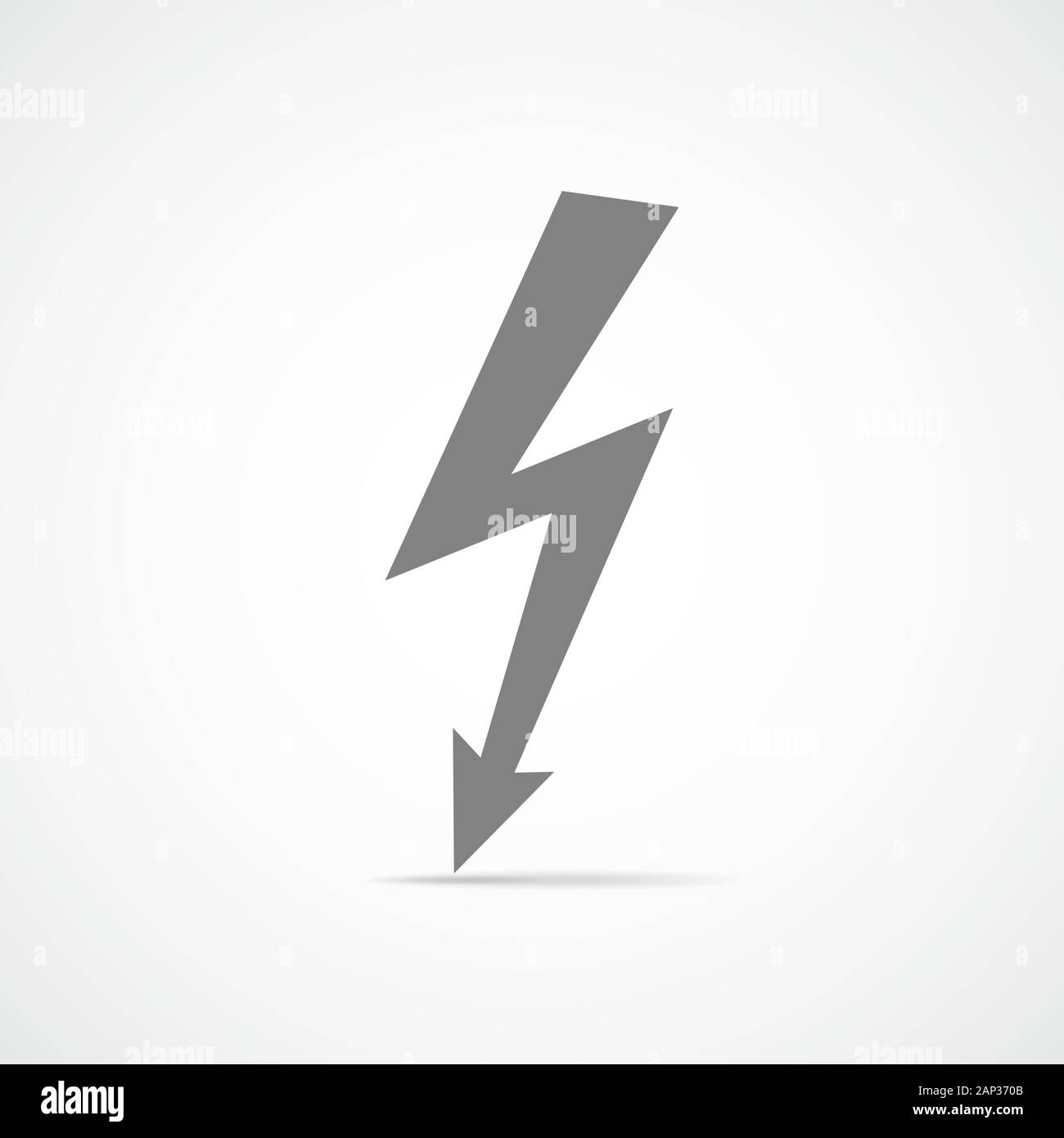 Lightning icon. Vector illustration. Gray lightning icon isolated on light background. Stock Vector