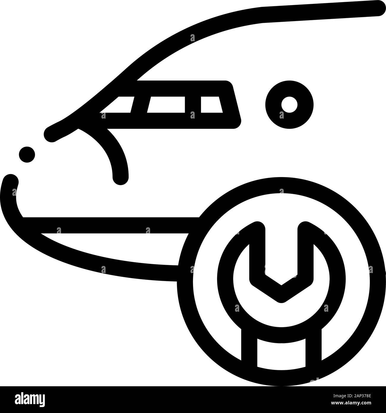 Airplane Wrench Icon Vector Outline Illustration Stock Vector Image