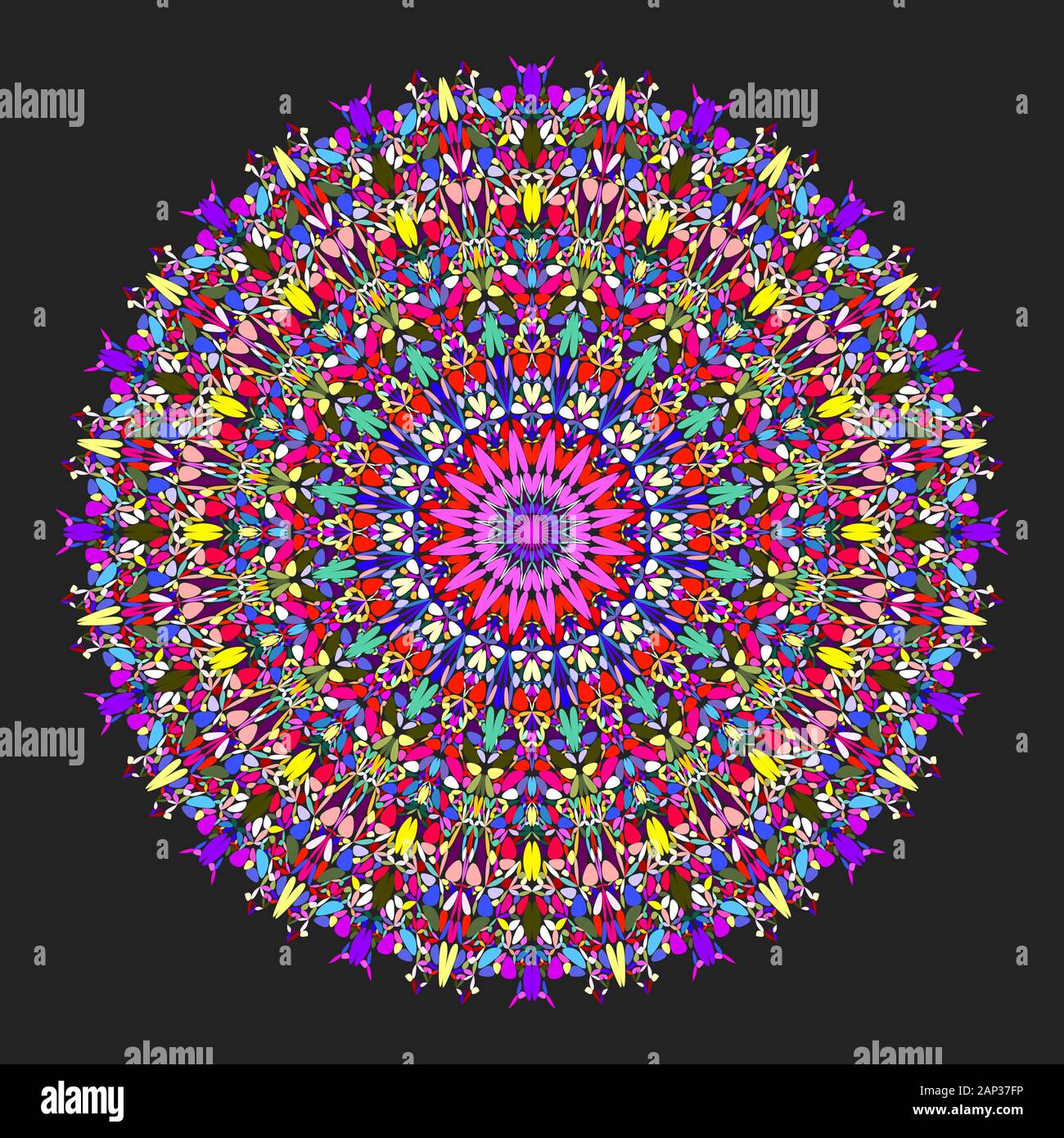 Floral mandala - abstract circular vector graphic design Stock Vector ...