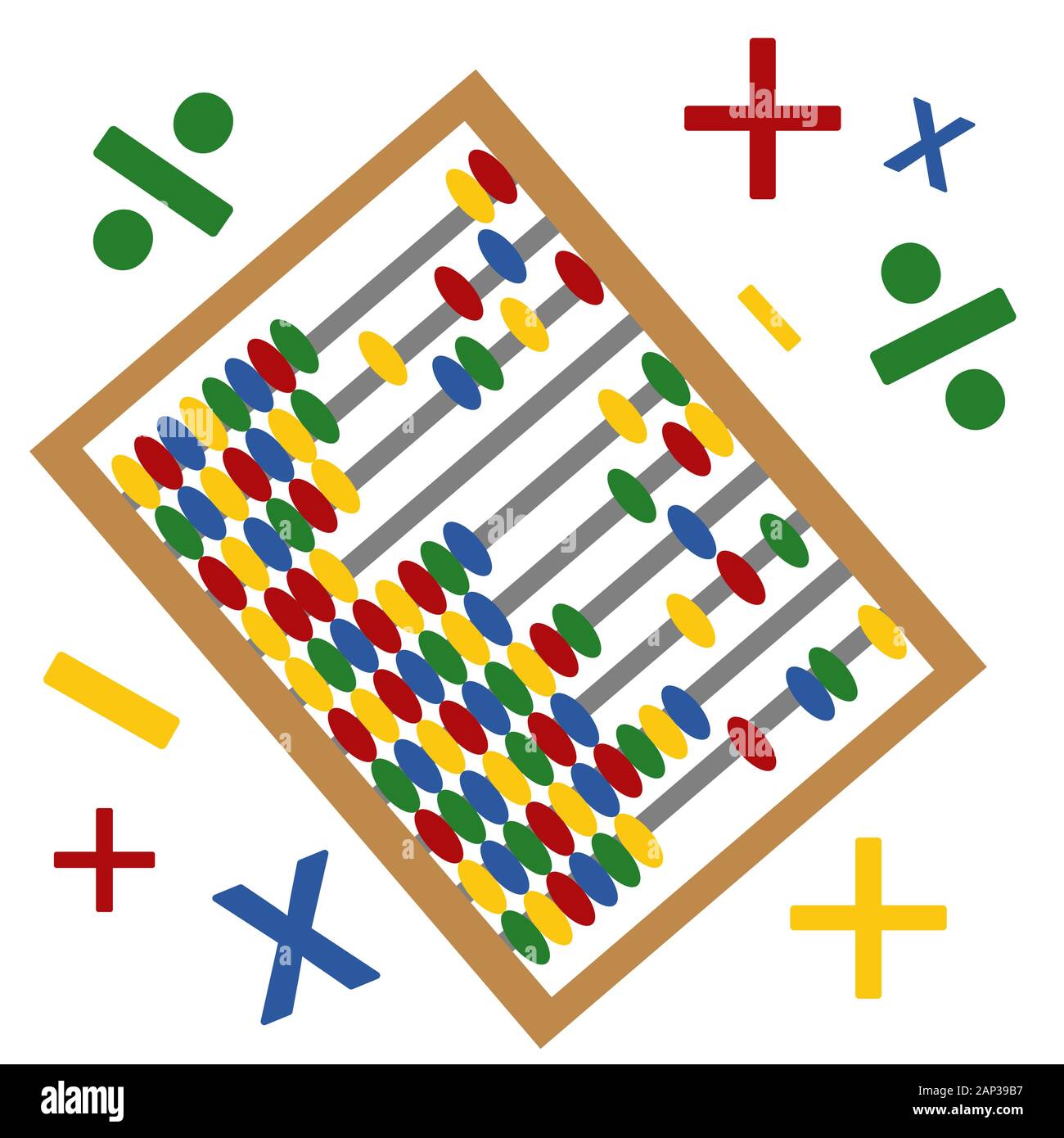 A set of six wooden abacus for mathematical calculations Stock Vector ...