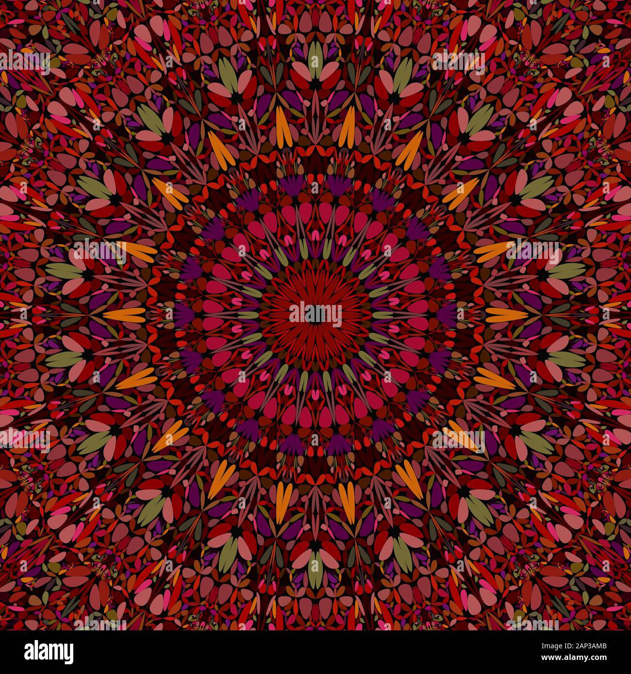 Abstract floral mandala background design - circular vector geometry ...
