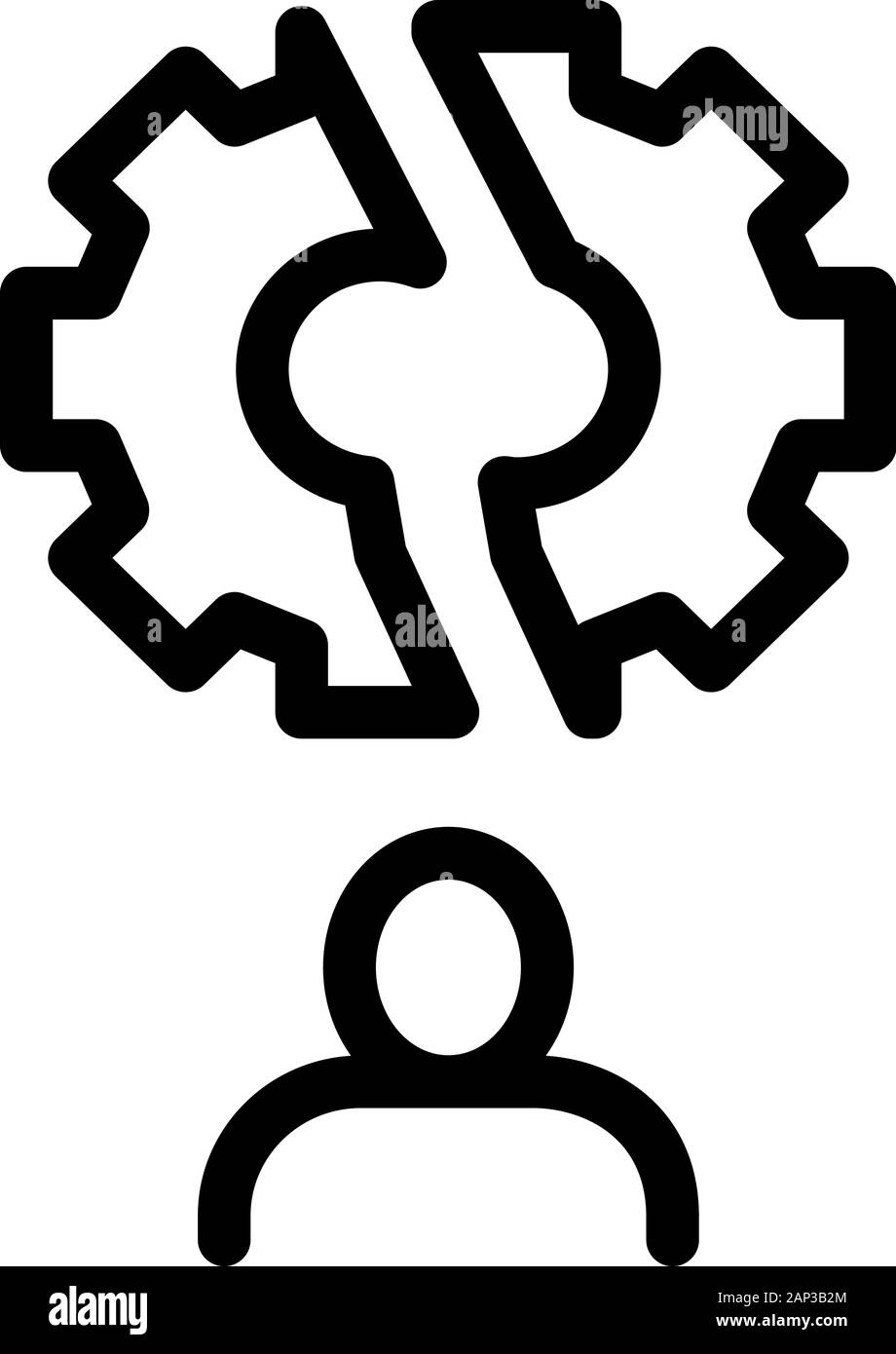 Broken Gear Man Icon Vector Outline Illustration Stock Vector Image ...