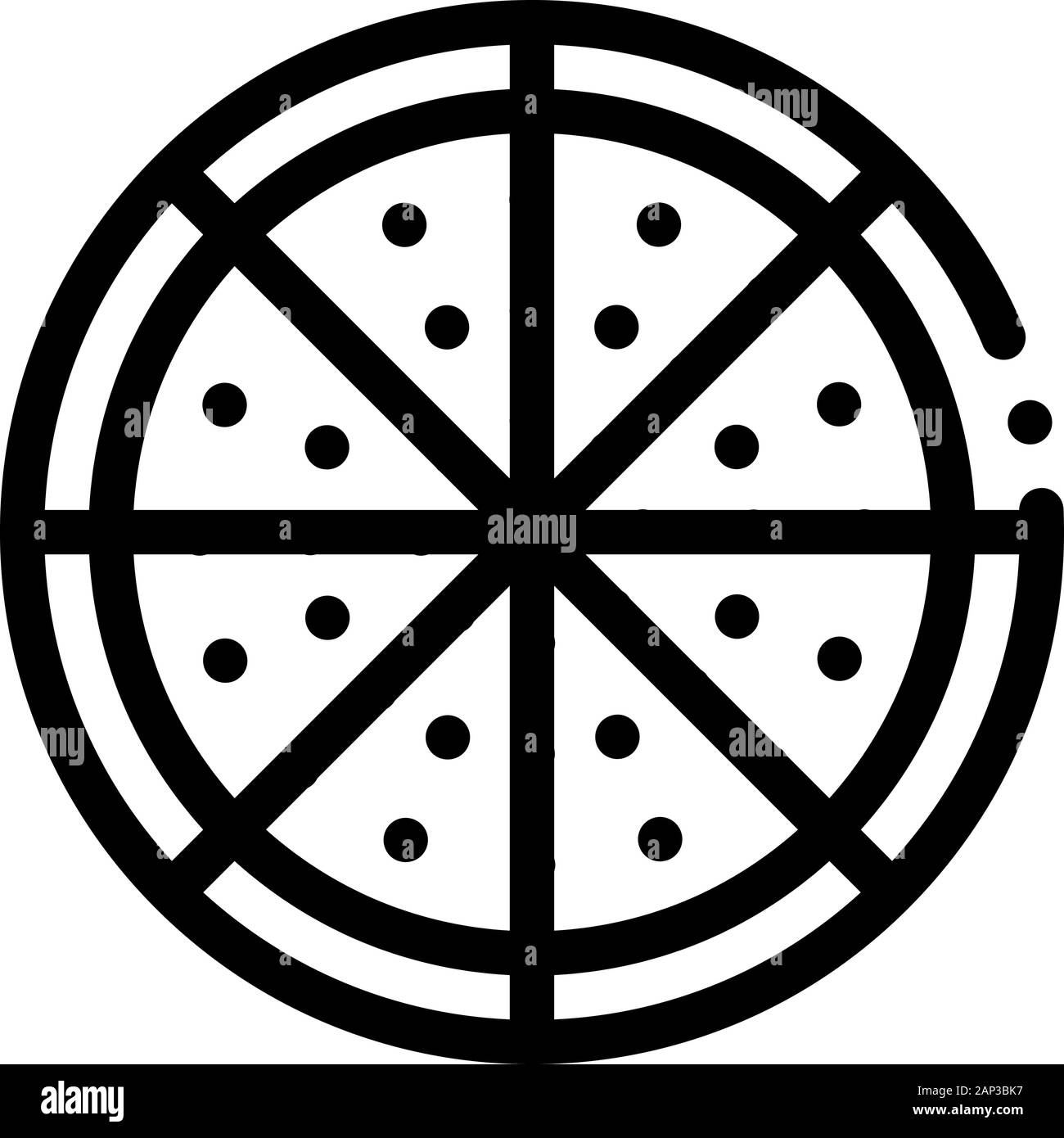 Cut Pizza Icon Vector Outline Illustration Stock Vector