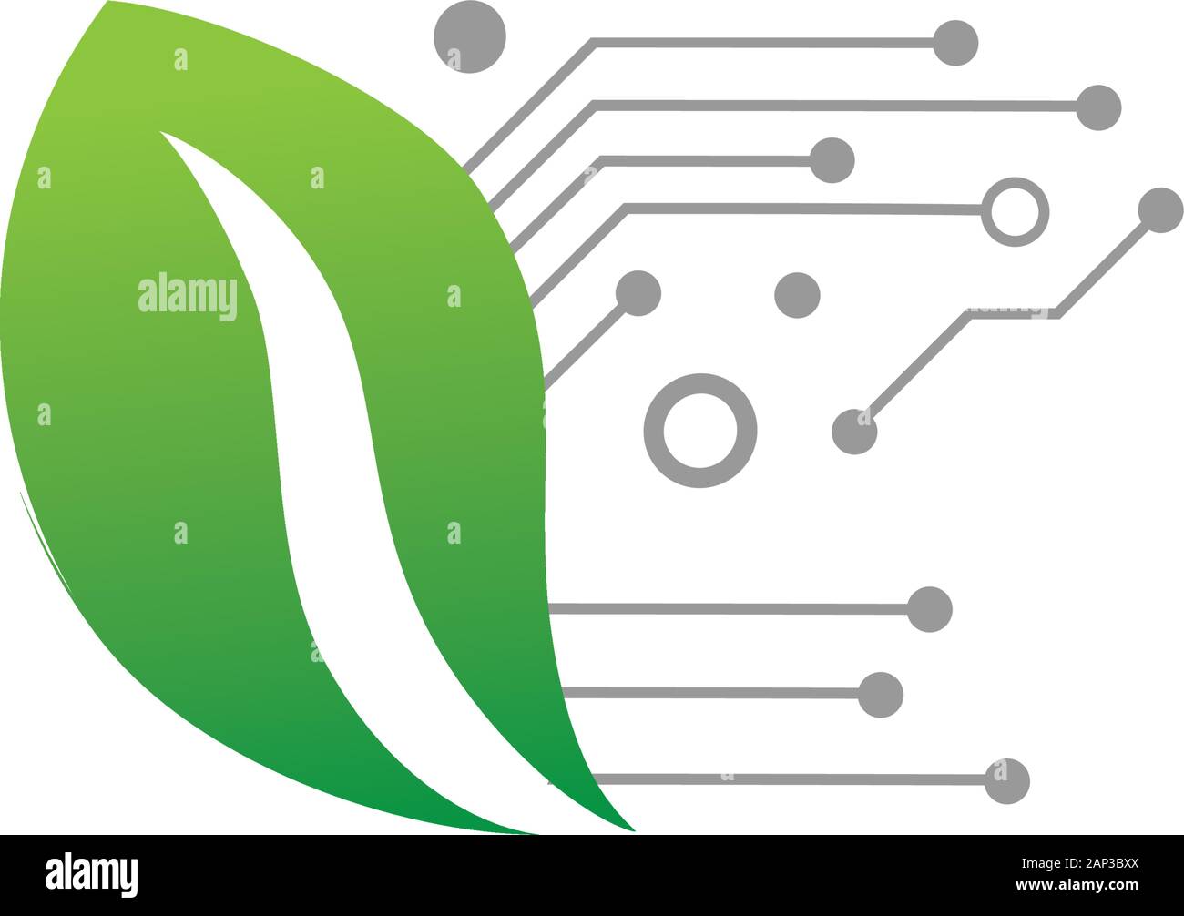 circuit board and green leaves Stock Vector Image & Art - Alamy