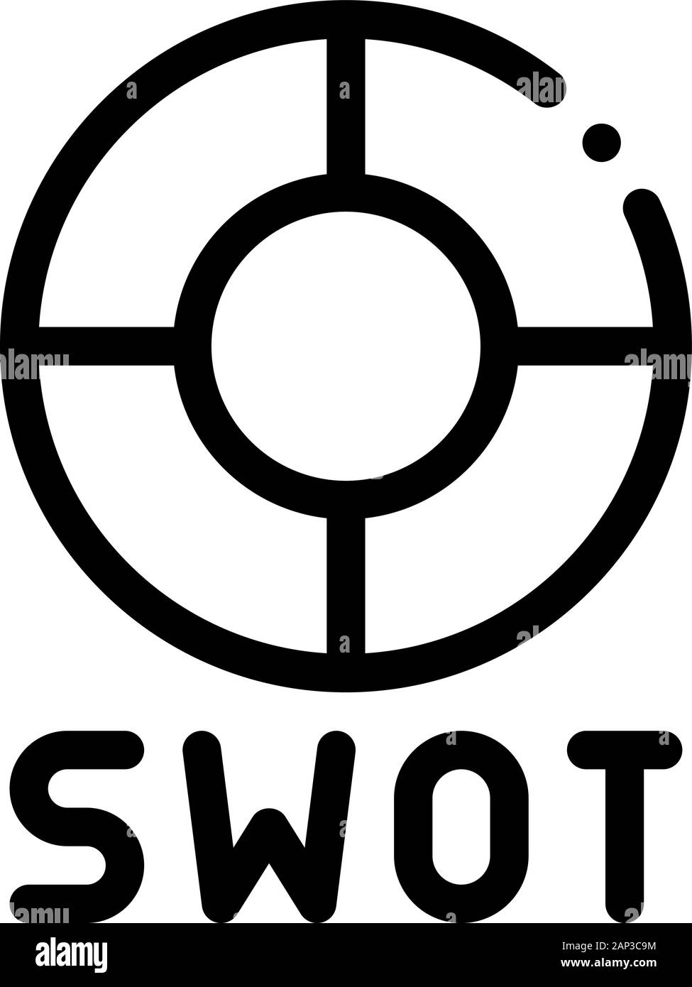 Swot Circle Form Icon Vector Outline Illustration Stock Vector