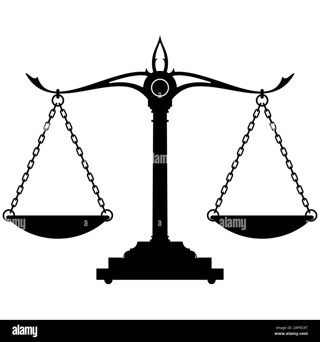 Scales of justice silhouette vector illustration isolated Stock Vector
