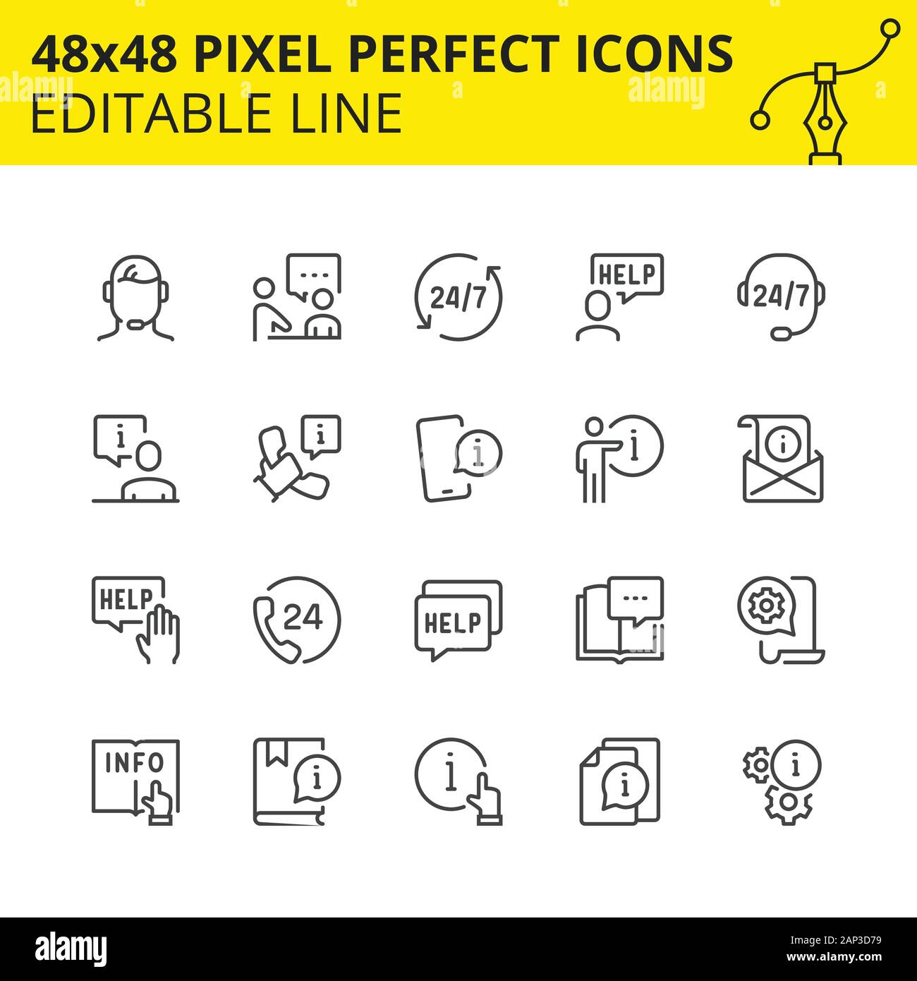 Help icons Stock Vector Images - Alamy